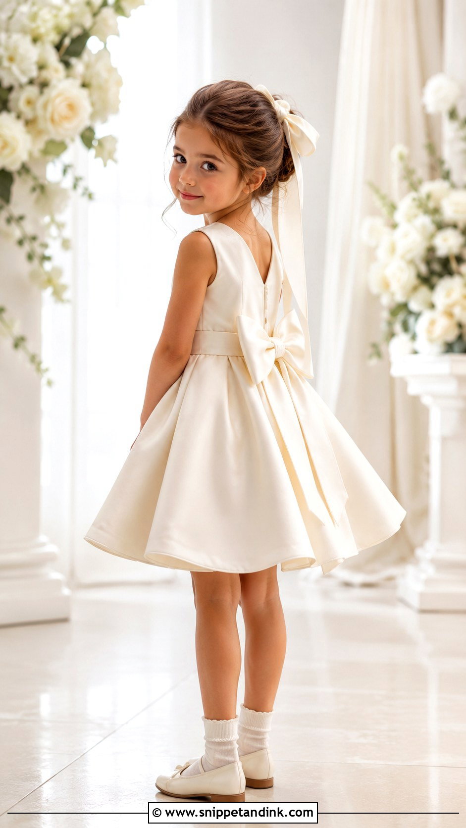 Satin Mini Bride Dress With Bow Back - Snippet and Ink - 20 Mini Bride Dress Kids Ideas