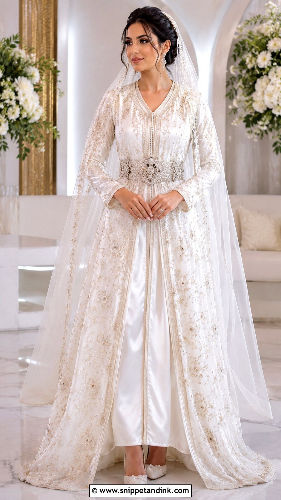 Satin Moroccan Takchita Wedding Dress - Snippet and Ink - 30 Moroccan Wedding Dress Ideas