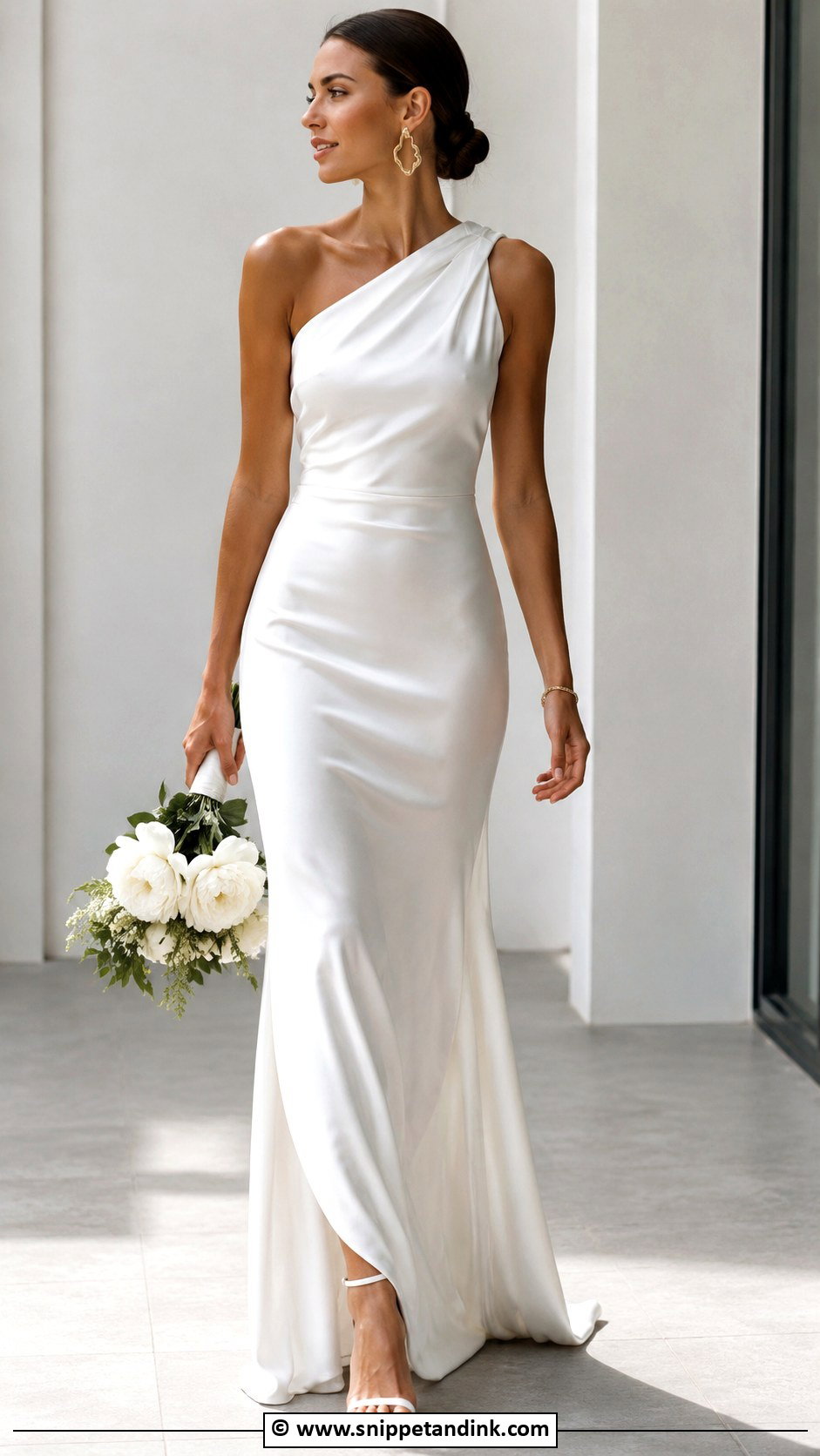 Satin One Shoulder Wedding Dress - Snippet and Ink - 35 Satin Wedding Dress Ideas