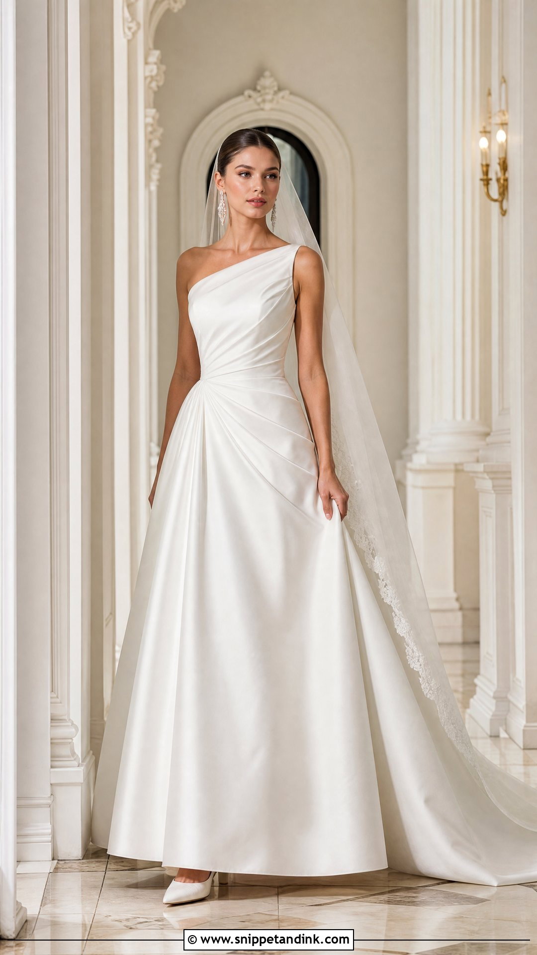 Satin One Shoulder Wedding Dress - Snippet and Ink - 20 One Shoulder Wedding Dresses