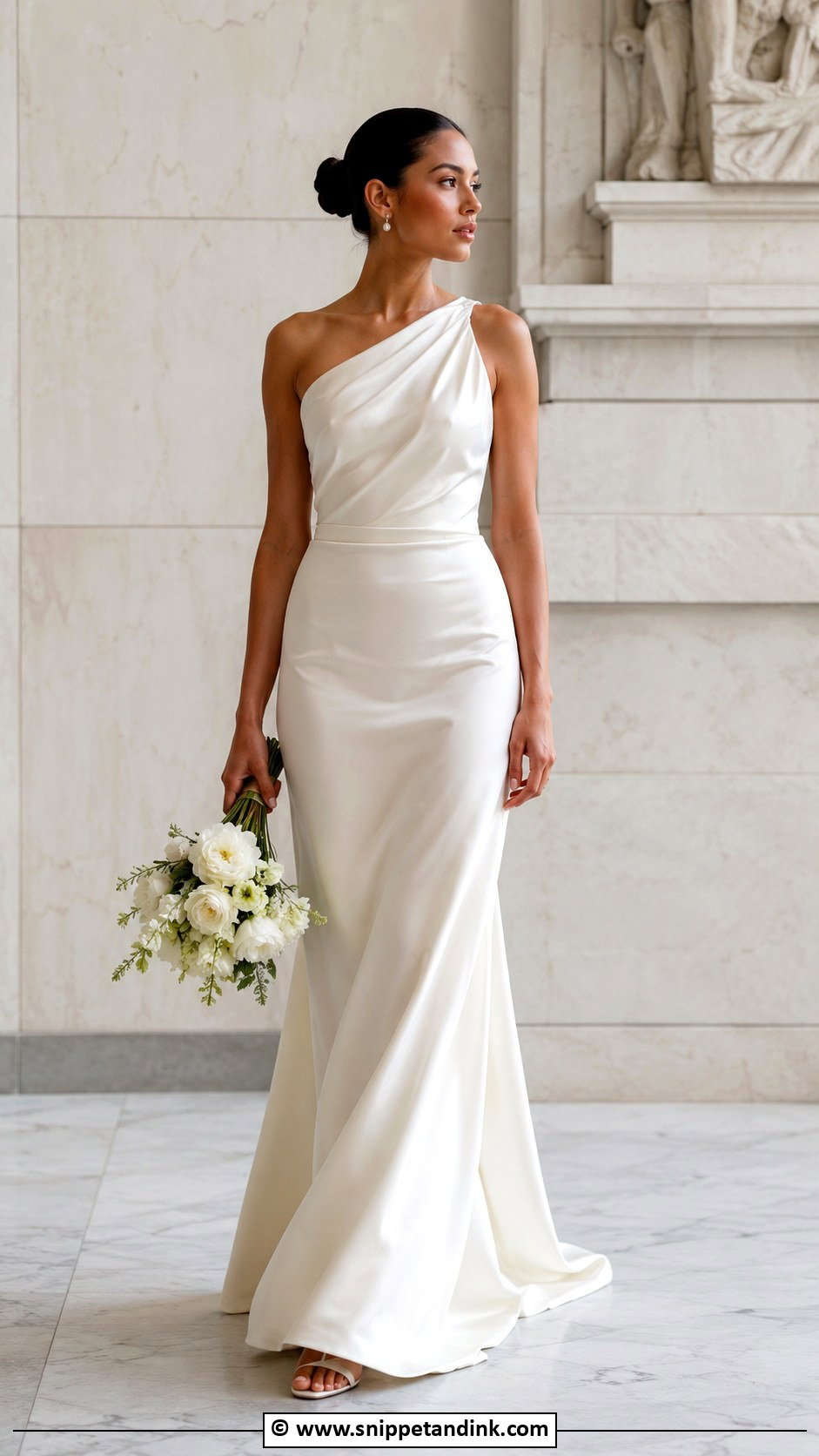 Satin One Shoulder Wedding Dress - Snippet and Ink - 25 Elegant Satin Wedding Dress Ideas