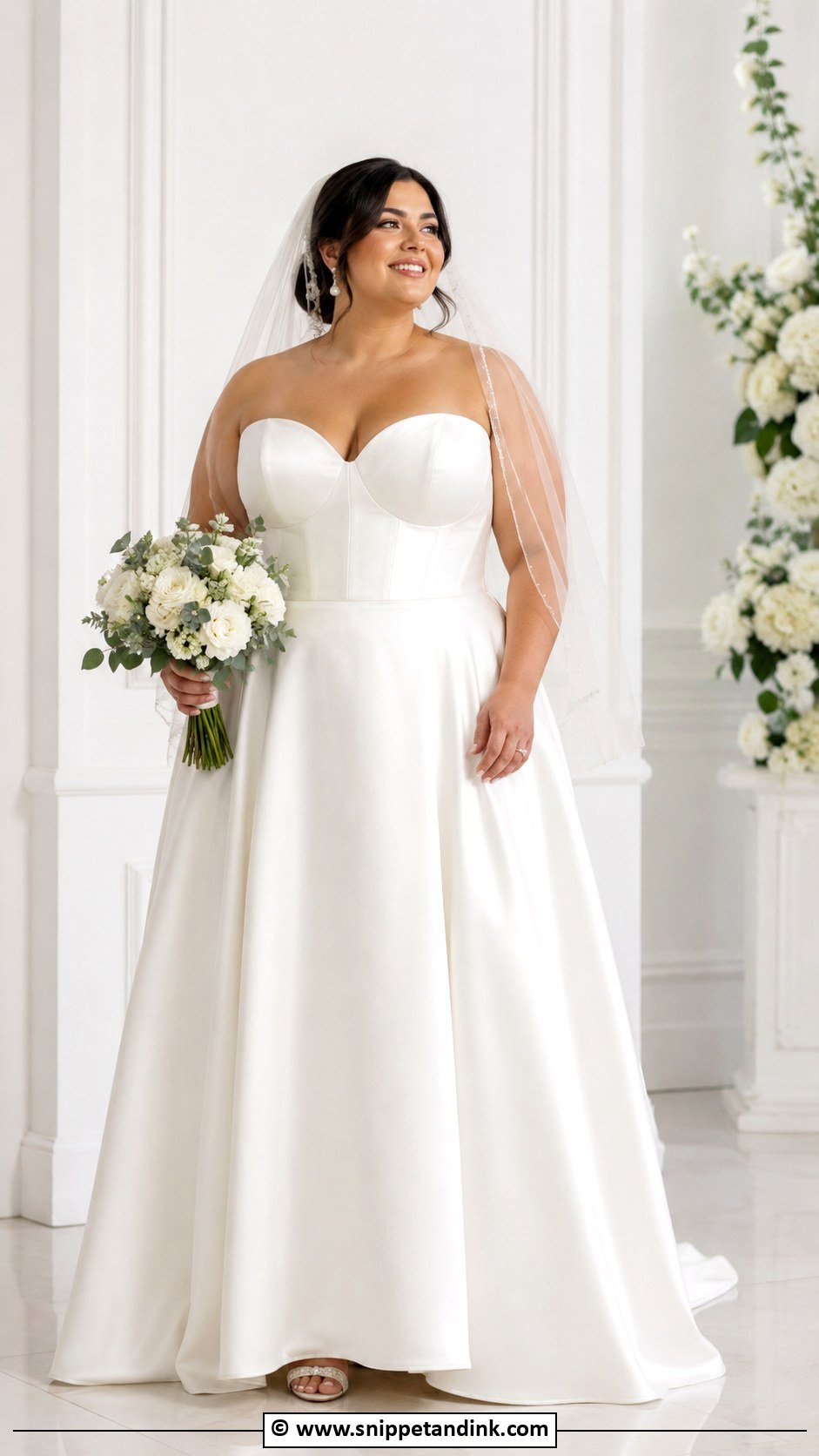 Satin Plus Size Wedding Dress - Snippet and Ink - 35 Satin Wedding Dress Ideas