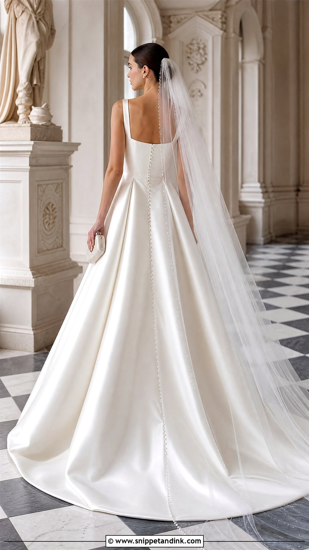 Satin Polish Wedding Dress With Square Neckline - Snippet and Ink - 20 Polish Wedding Dress Ideas
