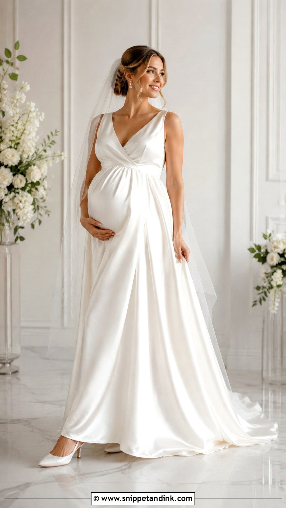 Satin Pregnancy Wedding Dress - Snippet and Ink - 30 Pregnancy Wedding Dress Ideas