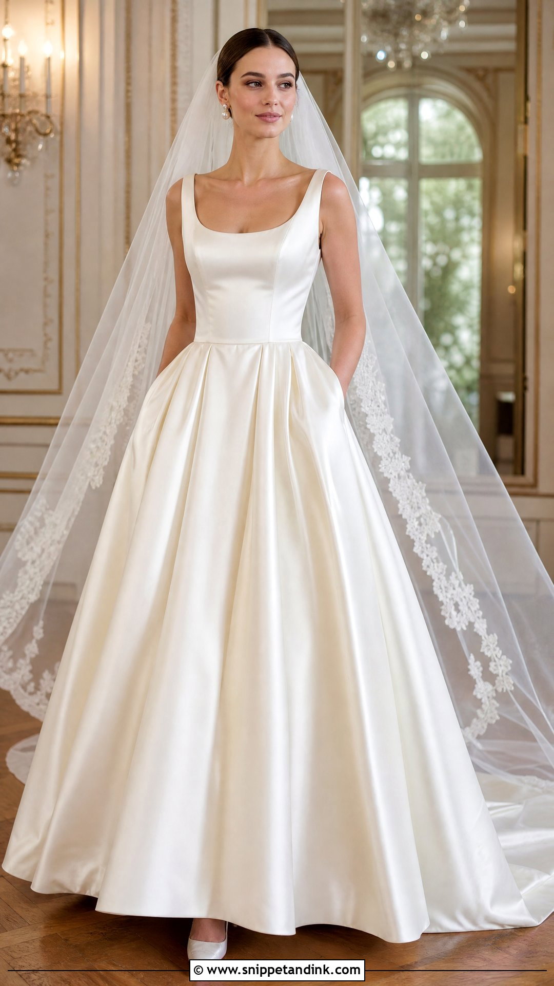 Satin Princess Cut Wedding Dress - Snippet and Ink - 20 Princess Cut Wedding Dress Ideas