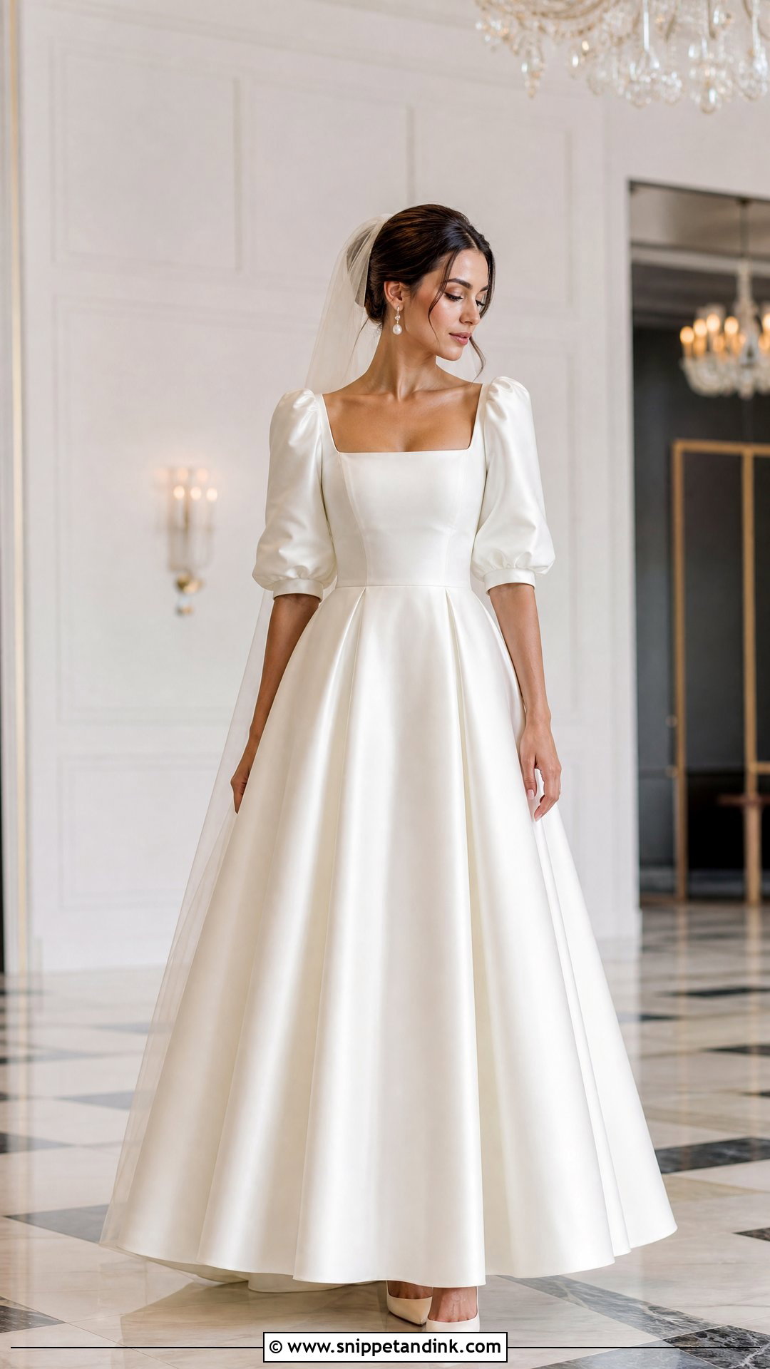 Satin Puff Sleeve Wedding Dress - Snippet and Ink - 20 Wedding Dress Puff Sleeves