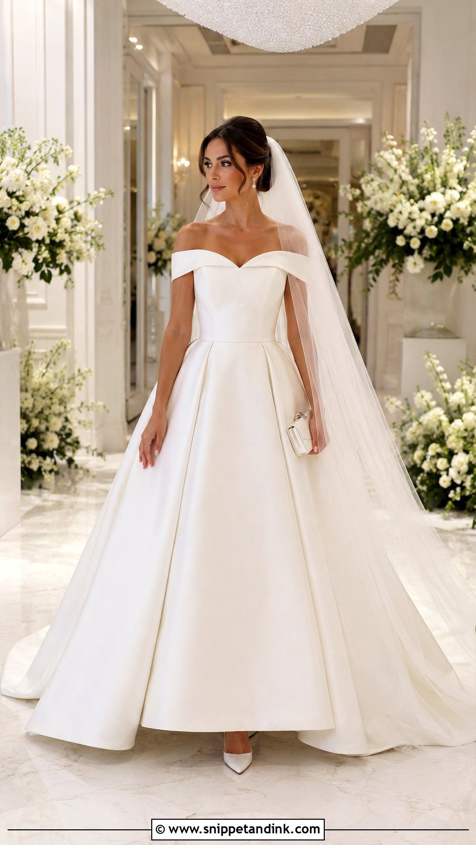 Satin Pumps With Ball Gown Bride Outfit - Snippet and Ink - 20 Heels Bride Ideas