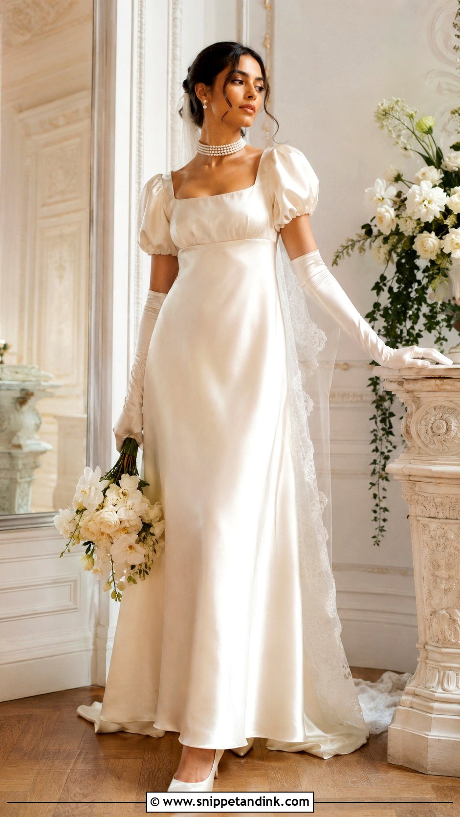 Satin Regency Wedding Dress - Snippet and Ink - 25 Regency Wedding Dress Ideas