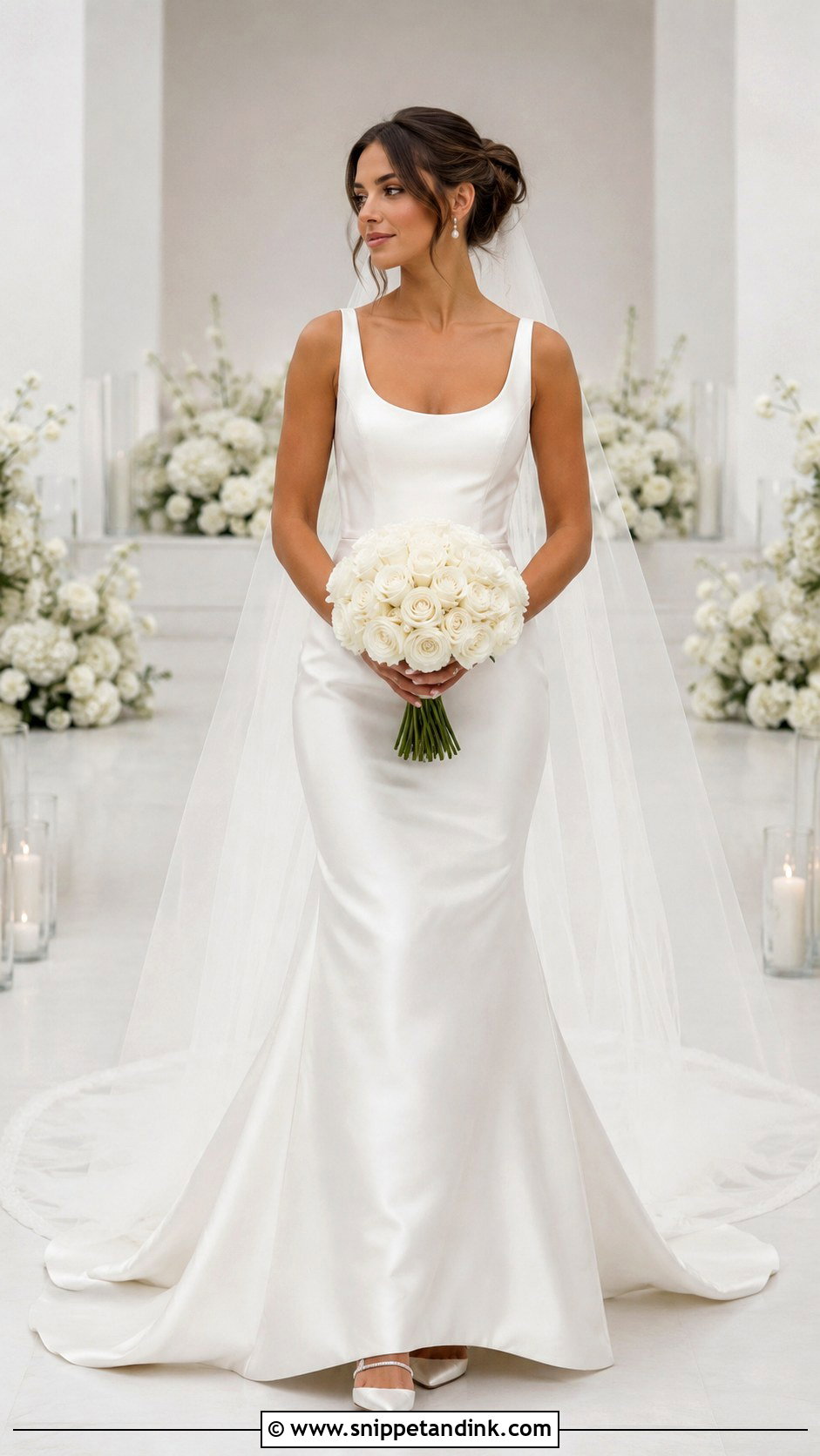 Satin Scoop Neck Mermaid Wedding Dress - Snippet and Ink - 20 Mermaid Wedding Dress with Straps Ideas