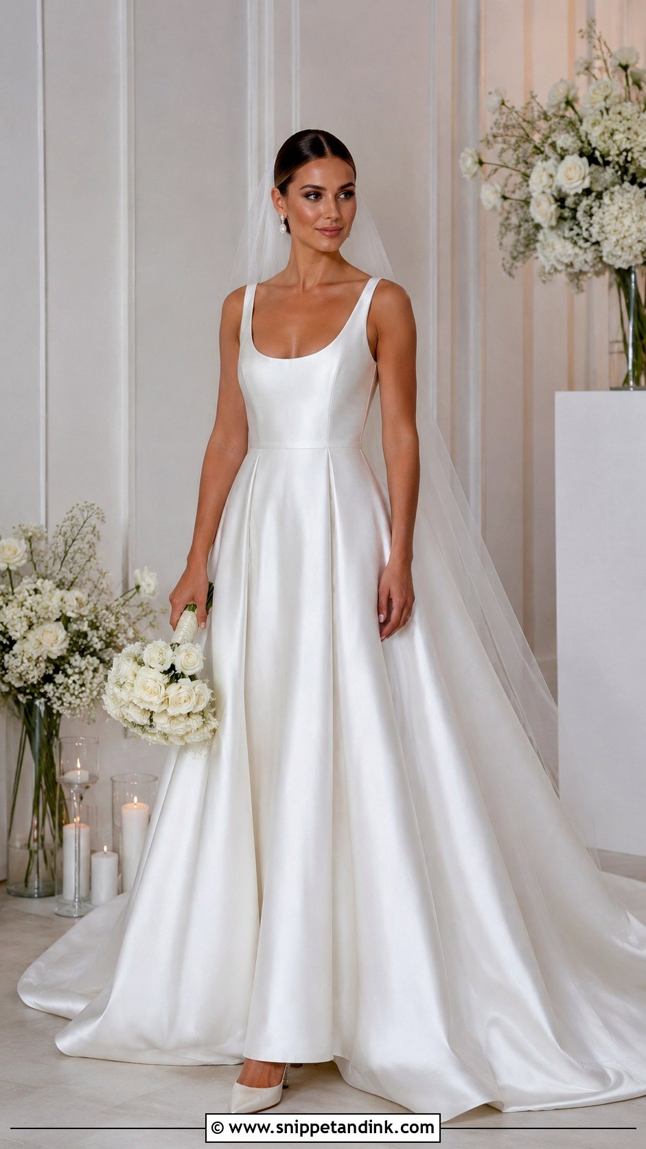 Satin Scoop Neck Wedding Dress - Snippet and Ink - 25 Scoop Neck Wedding Dress Ideas