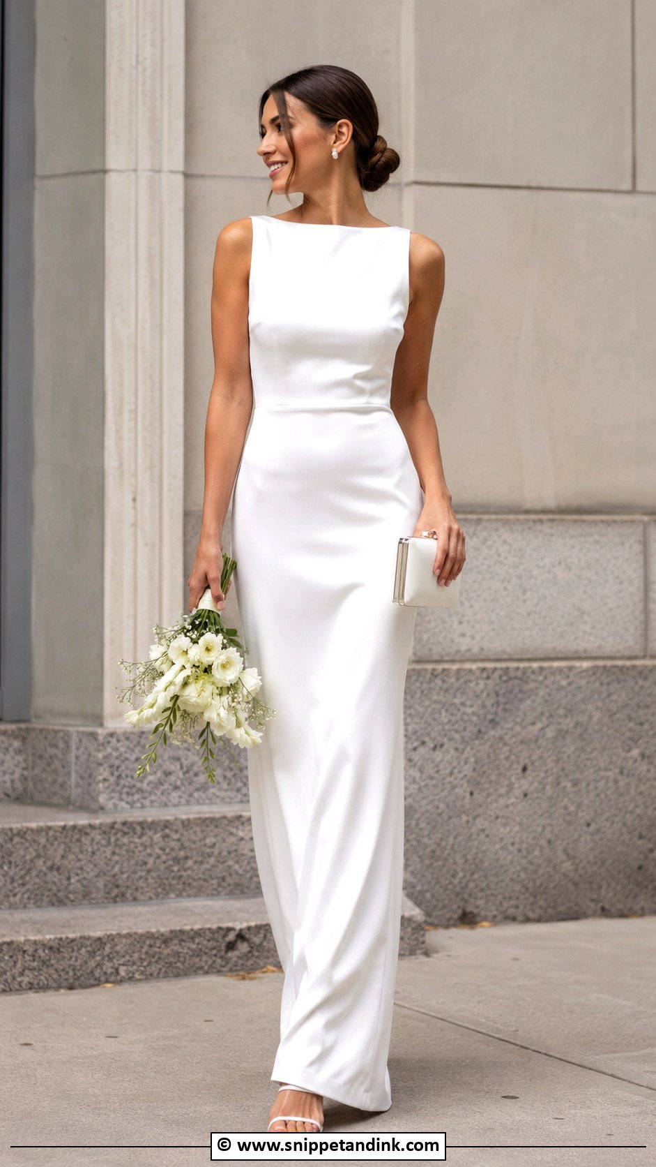 Satin Sheath Wedding Dress - Snippet and Ink - 35 Satin Wedding Dress Ideas