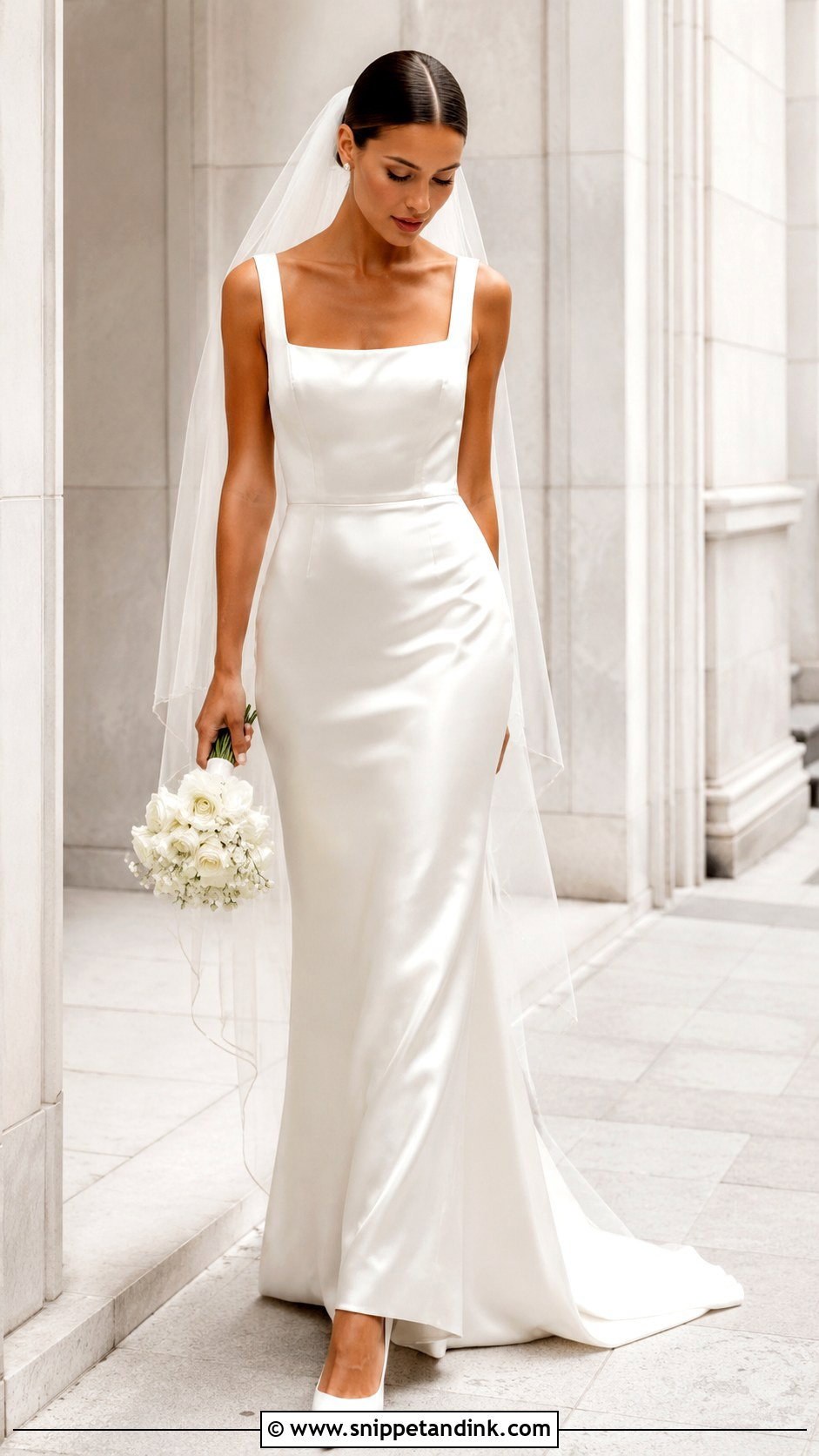 Satin Sheath Wedding Dress - Snippet and Ink - 25 Classic Satin Wedding Dress Ideas