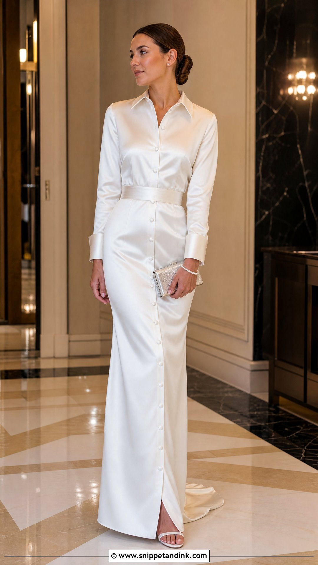 Satin Shirt Wedding Dress - Snippet and Ink - 20 Shirt Wedding Dress Ideas