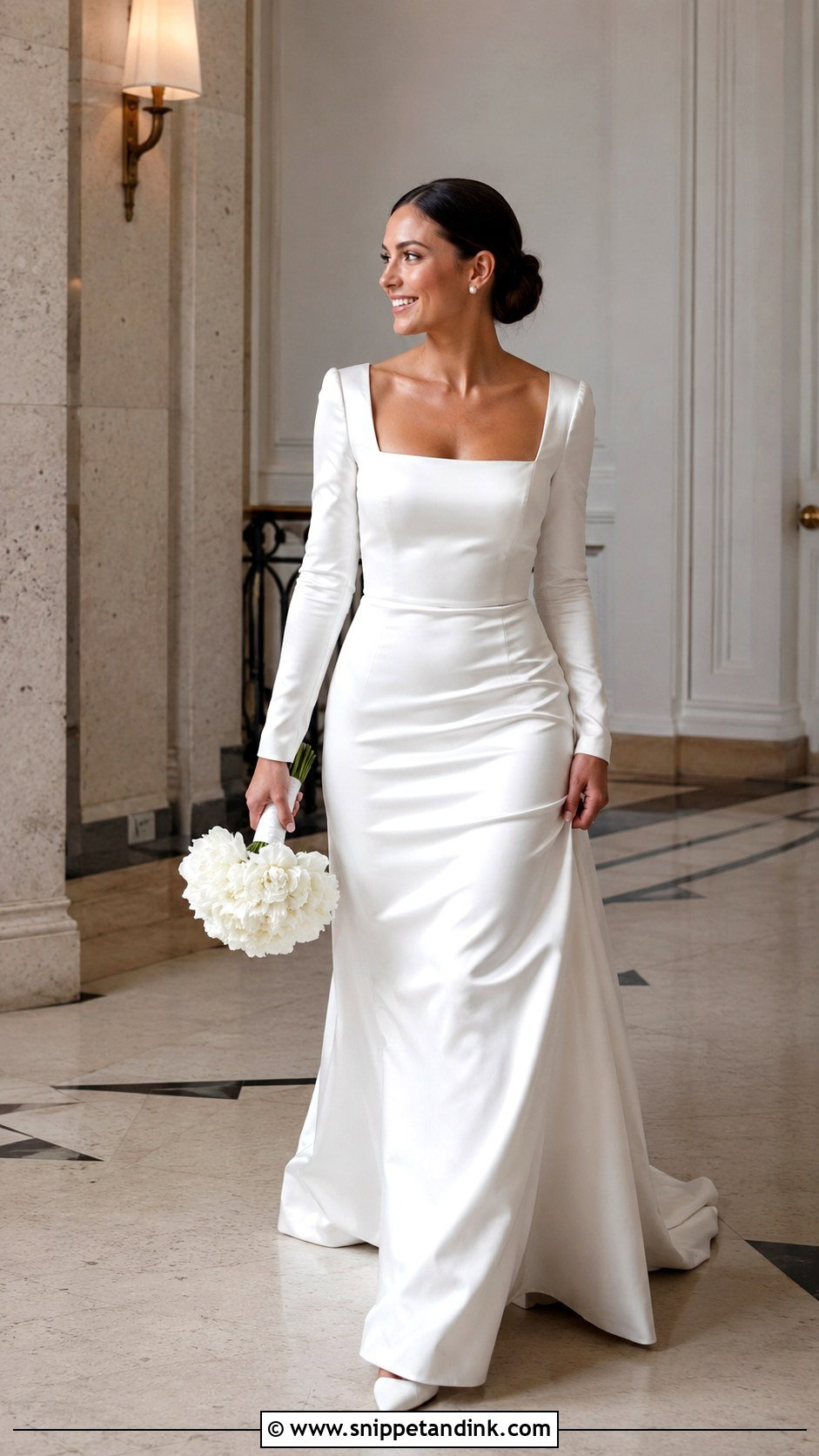 Satin Sleeve Wedding Dress - Snippet and Ink - 30 Wedding Dresses Sleeves