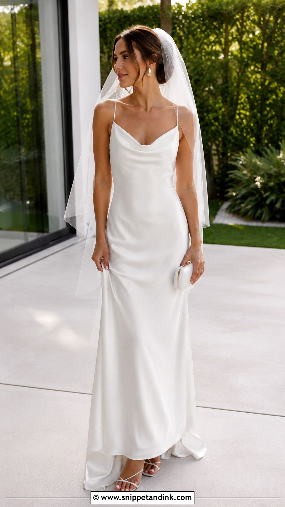 Satin Slip Backyard Wedding Dress - Snippet and Ink - 20 Backyard Wedding Dresses
