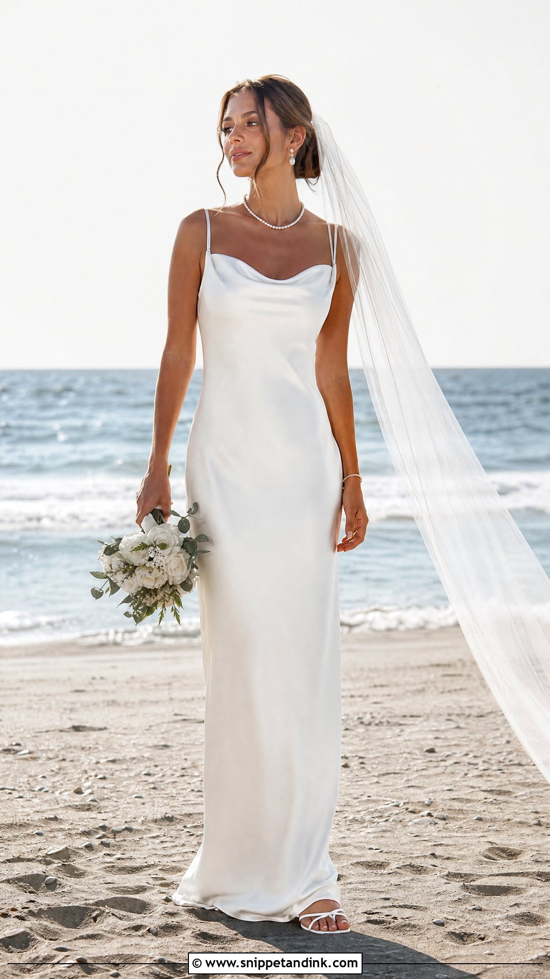 Satin Slip Beach Bridal Gown - Snippet and Ink - 25 Beach Bridal Gown Ideas