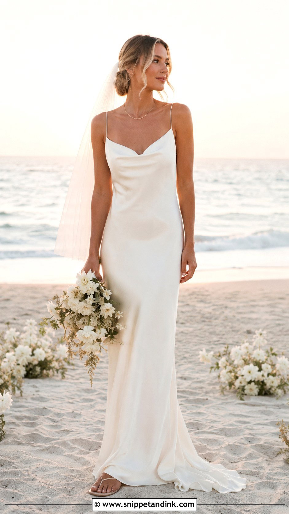 Satin Slip Beach Wedding Dress - Snippet and Ink - 30 Beach Wedding Dresses