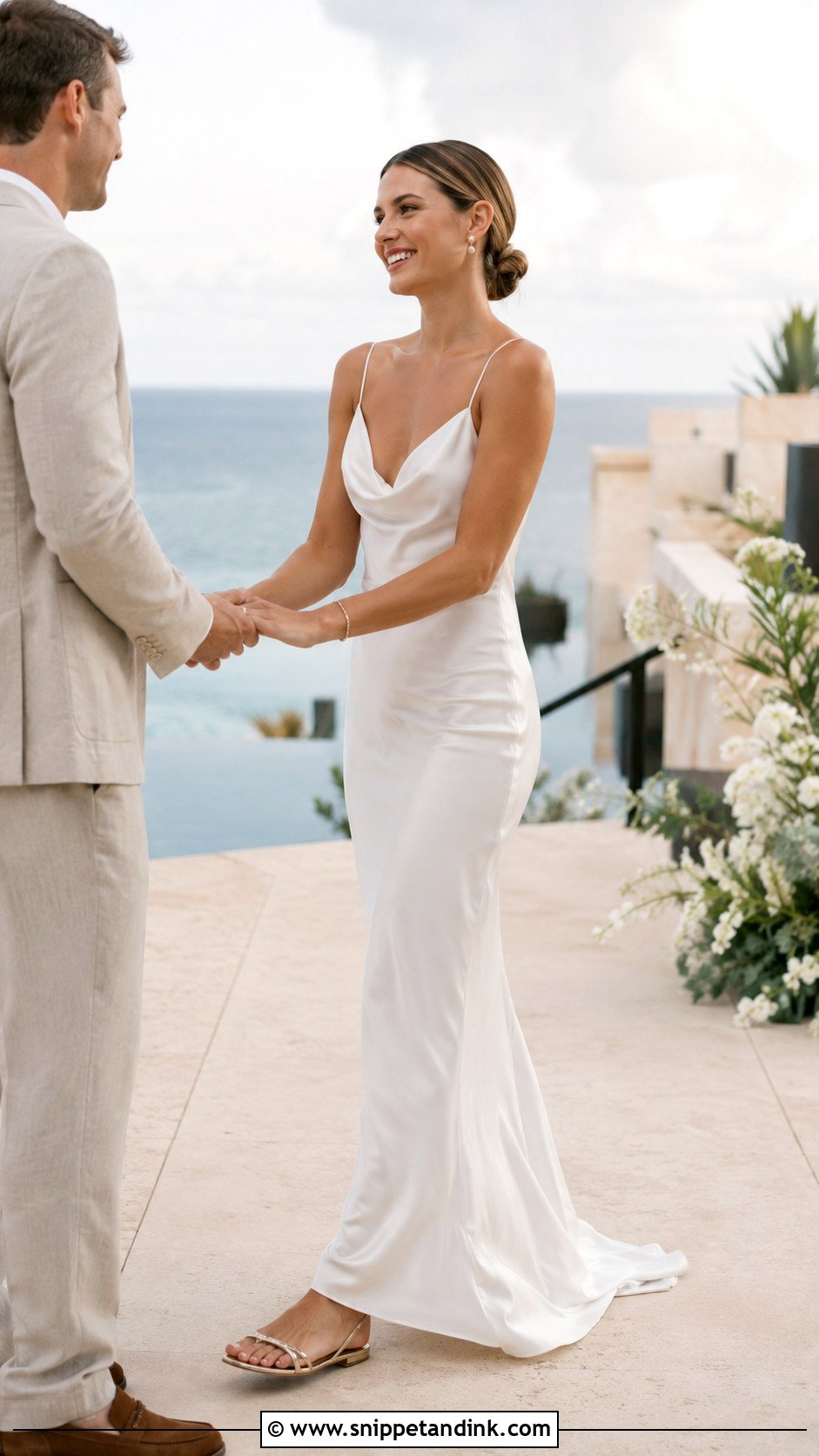 Satin Slip Beach Wedding Dress - Snippet and Ink - 20 Beachy Wedding Dress Beach Styles