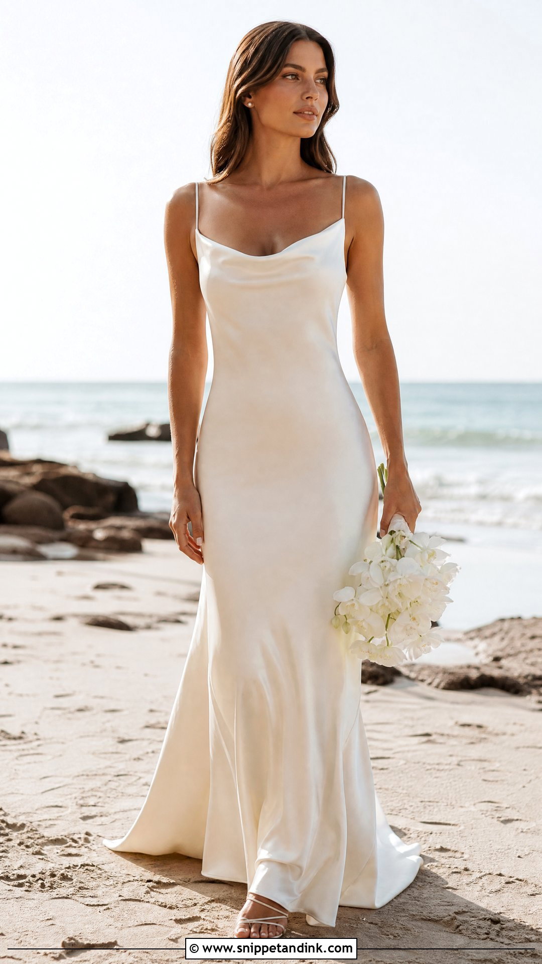 Satin Slip Beach Wedding Dress - Snippet and Ink - 25 Simple Beach Wedding Dress Ideas