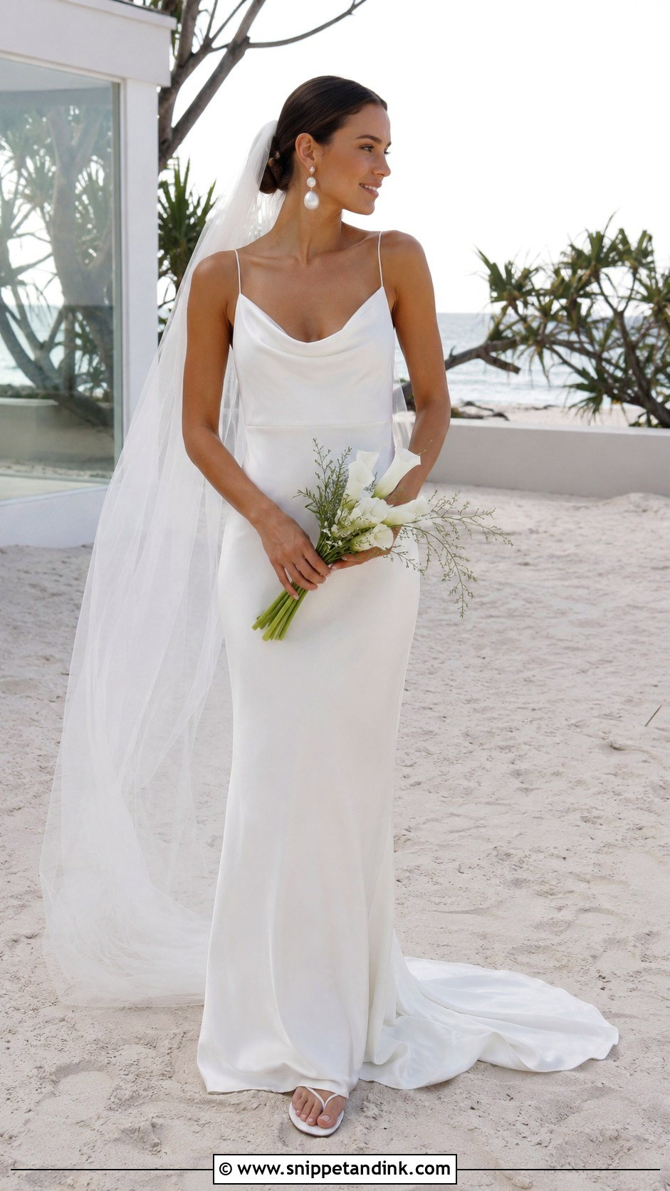 Satin Slip Beach Wedding Dress - Snippet and Ink - 20 Beach Style Wedding Dresses