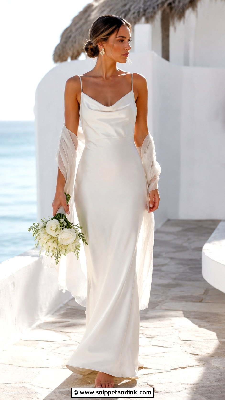 Satin Slip Beach Wedding Dress - Snippet and Ink - 20 Elegant Beach Wedding Dress Ideas
