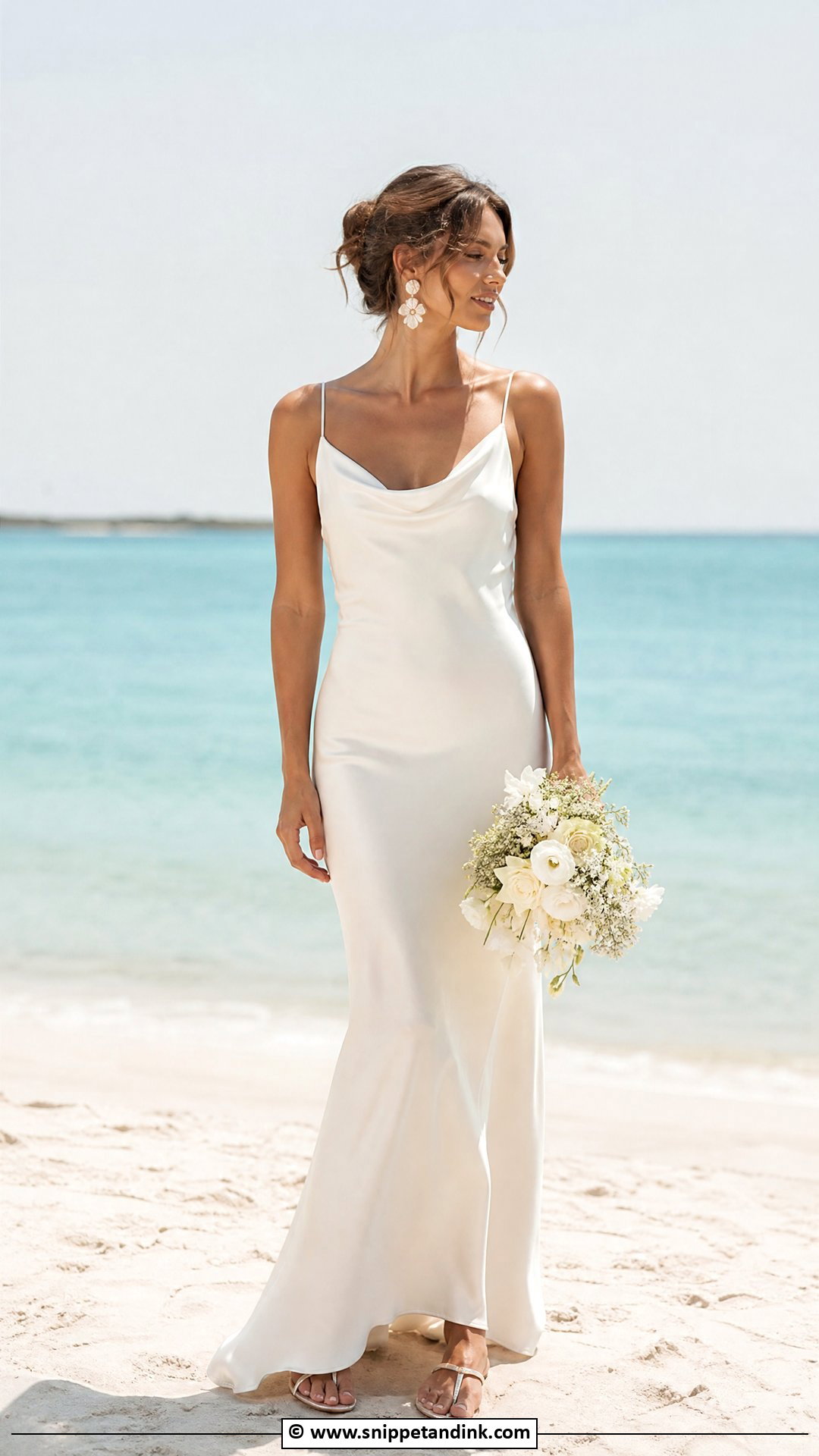 Satin Slip Beach Wedding Dress - Snippet and Ink - 35 Beach Wedding Dress Ideas