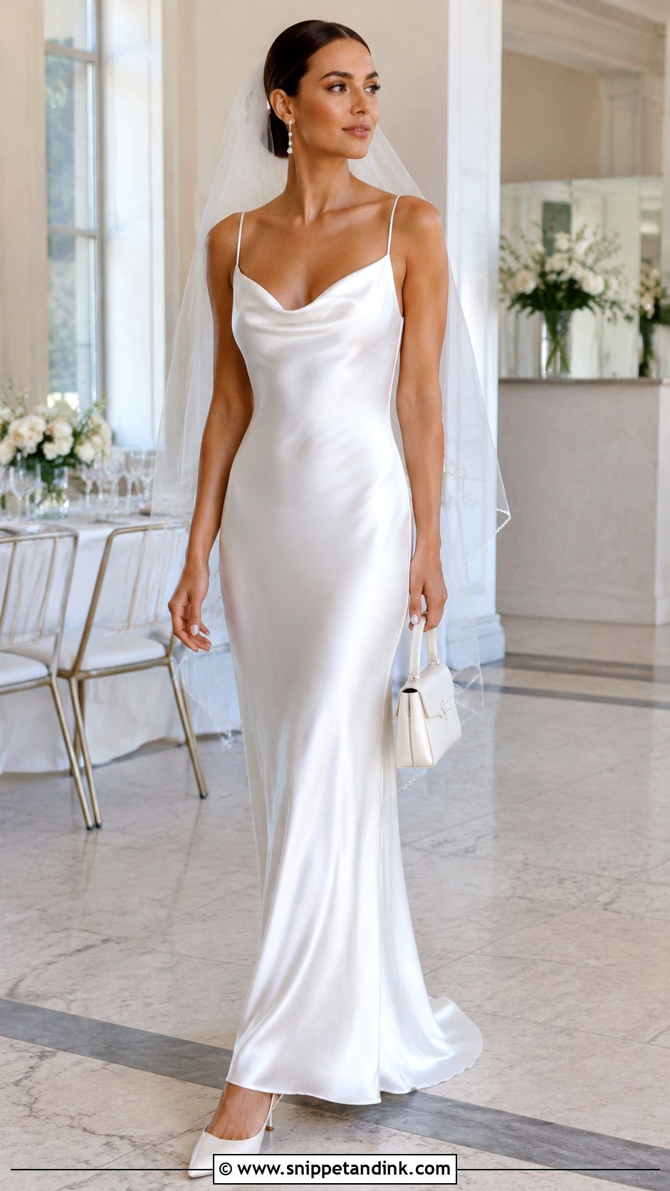Satin Slip Bridal Dress Outfit - Snippet and Ink - 20 Bridal Fits Ideas