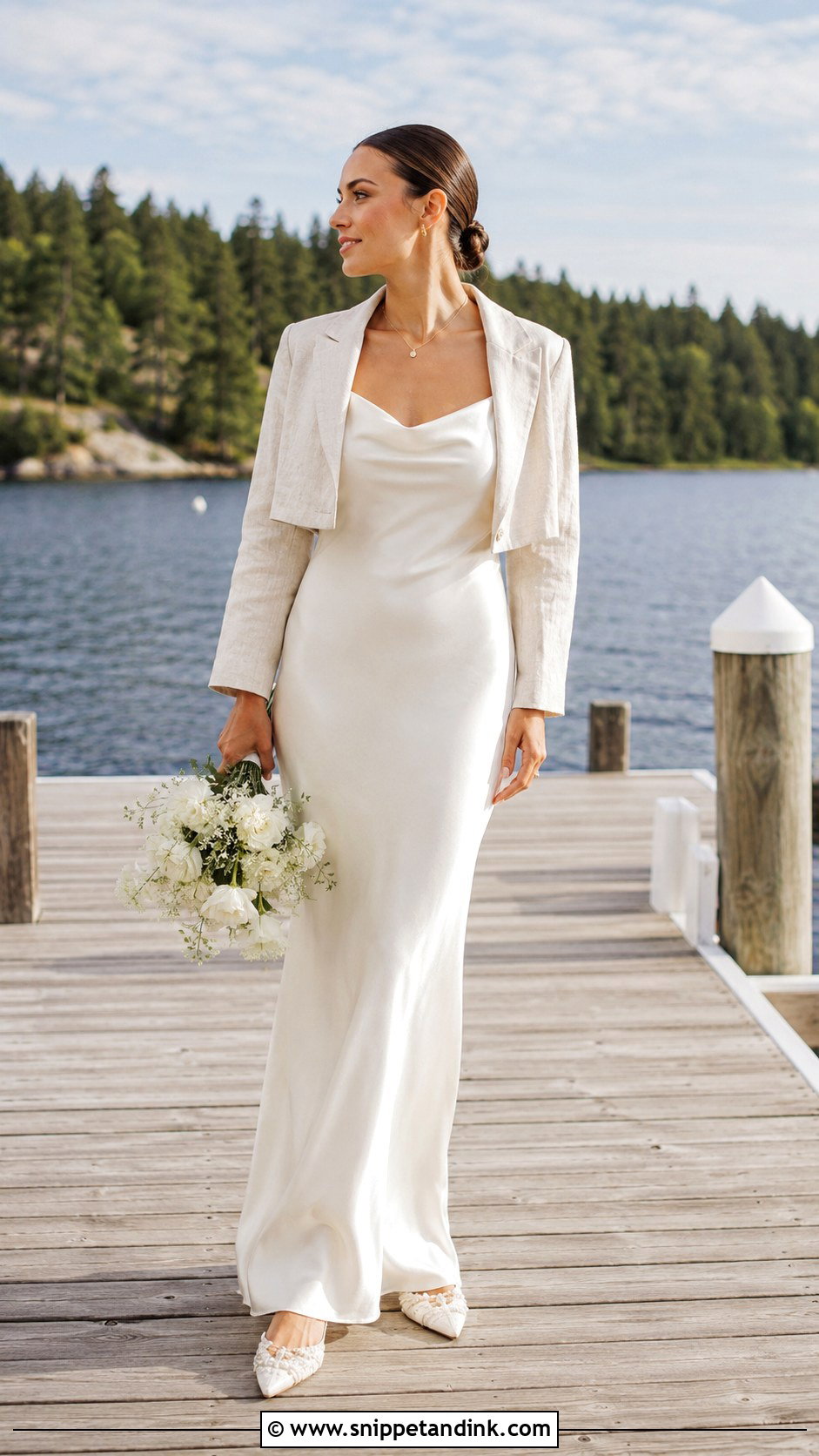 Satin Slip Camp Wedding Dress - Snippet and Ink - 20 Camp Wedding Dress Ideas