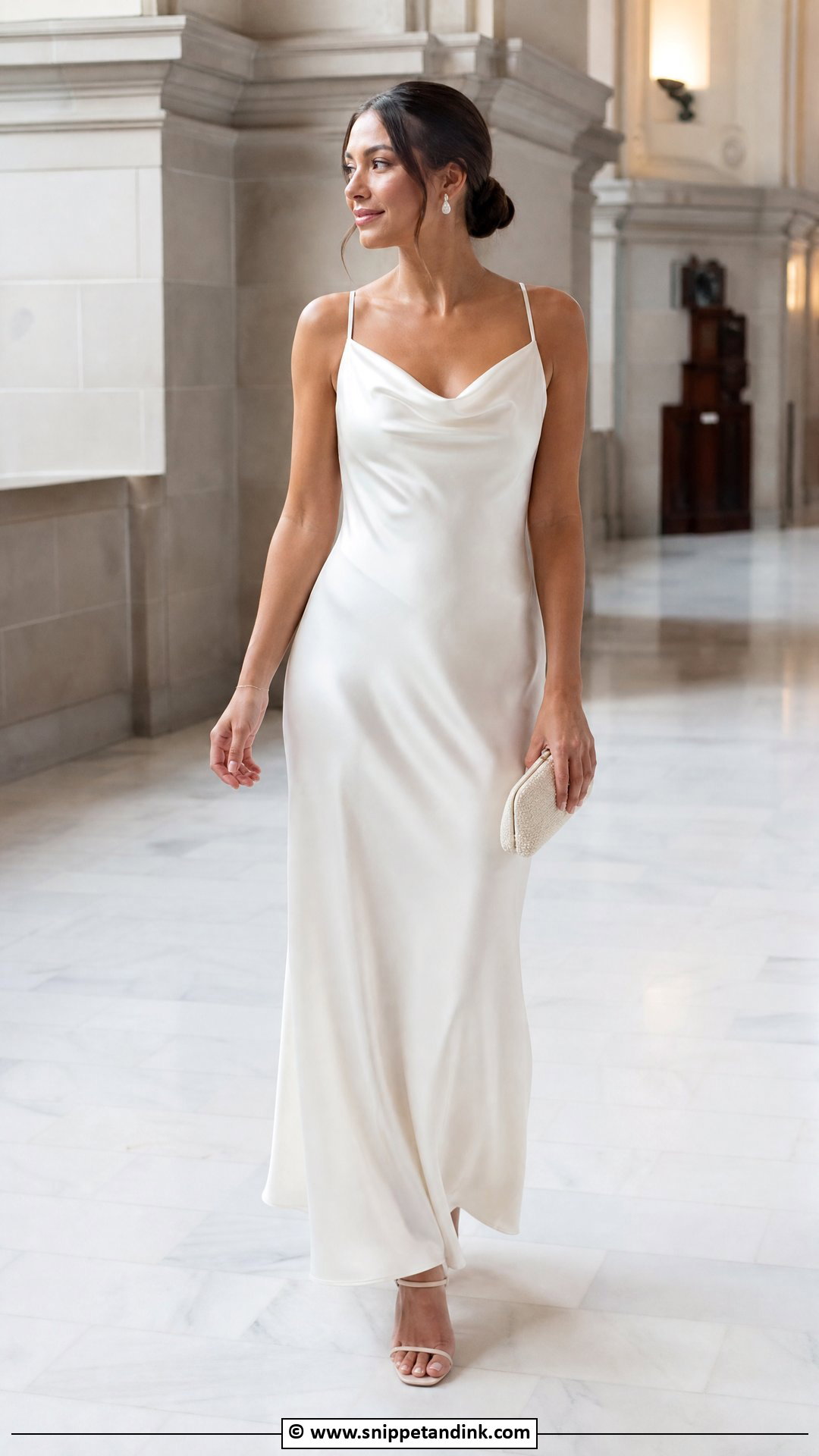 Satin Slip City Hall Wedding Dress - Snippet and Ink - 35 City Hall Wedding Dress Ideas