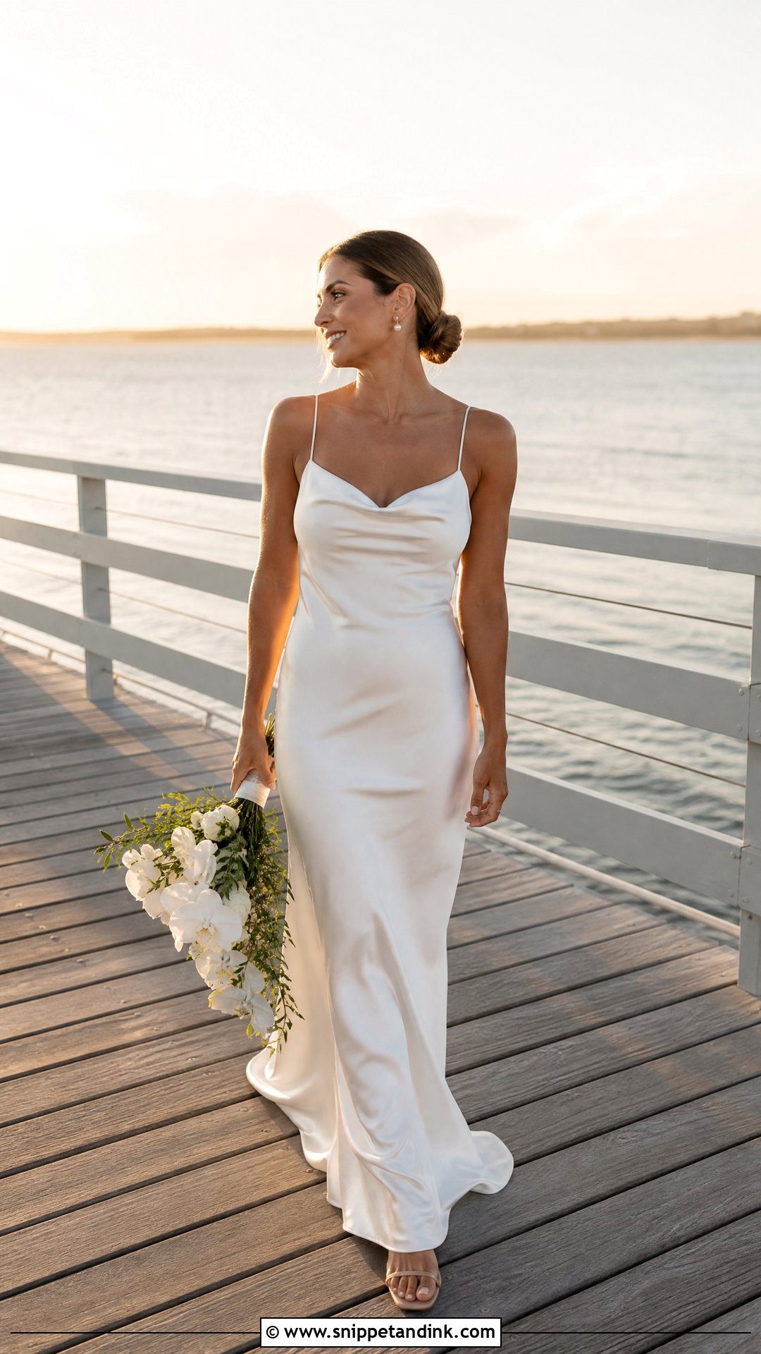 Satin Slip Coastal Wedding Dress - Snippet and Ink - 25 Coastal Wedding Dress Ideas