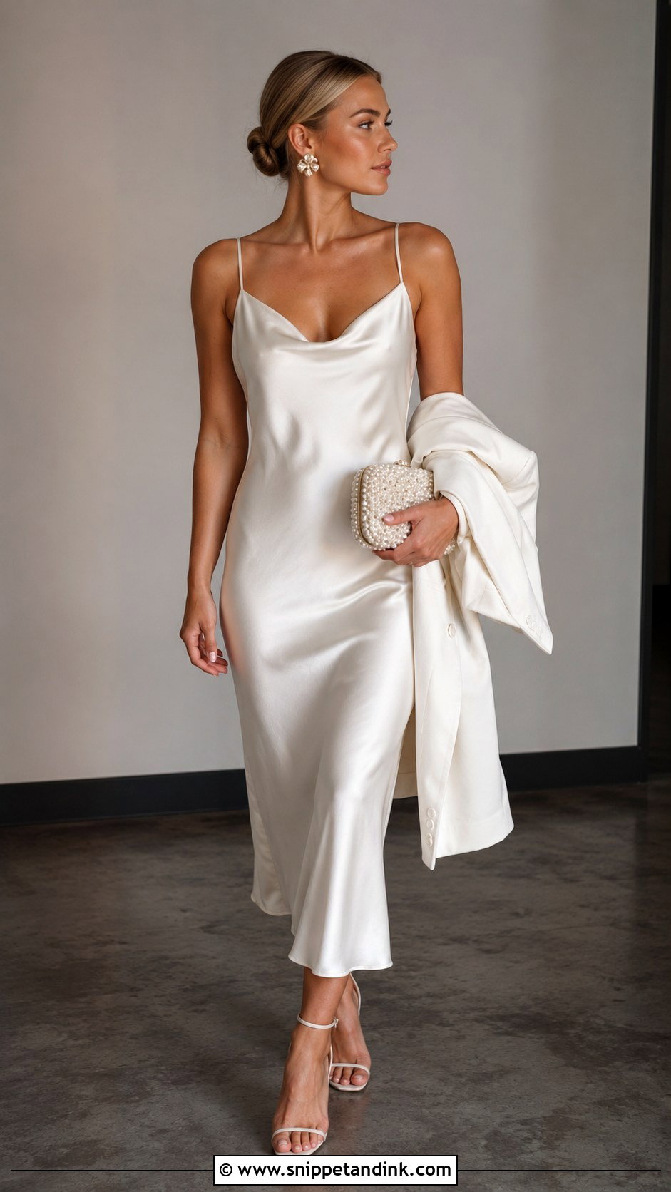 Satin Slip Dress After Ceremony Outfit - Snippet and Ink - 20 After Ceremony Outfit for Bride Ideas