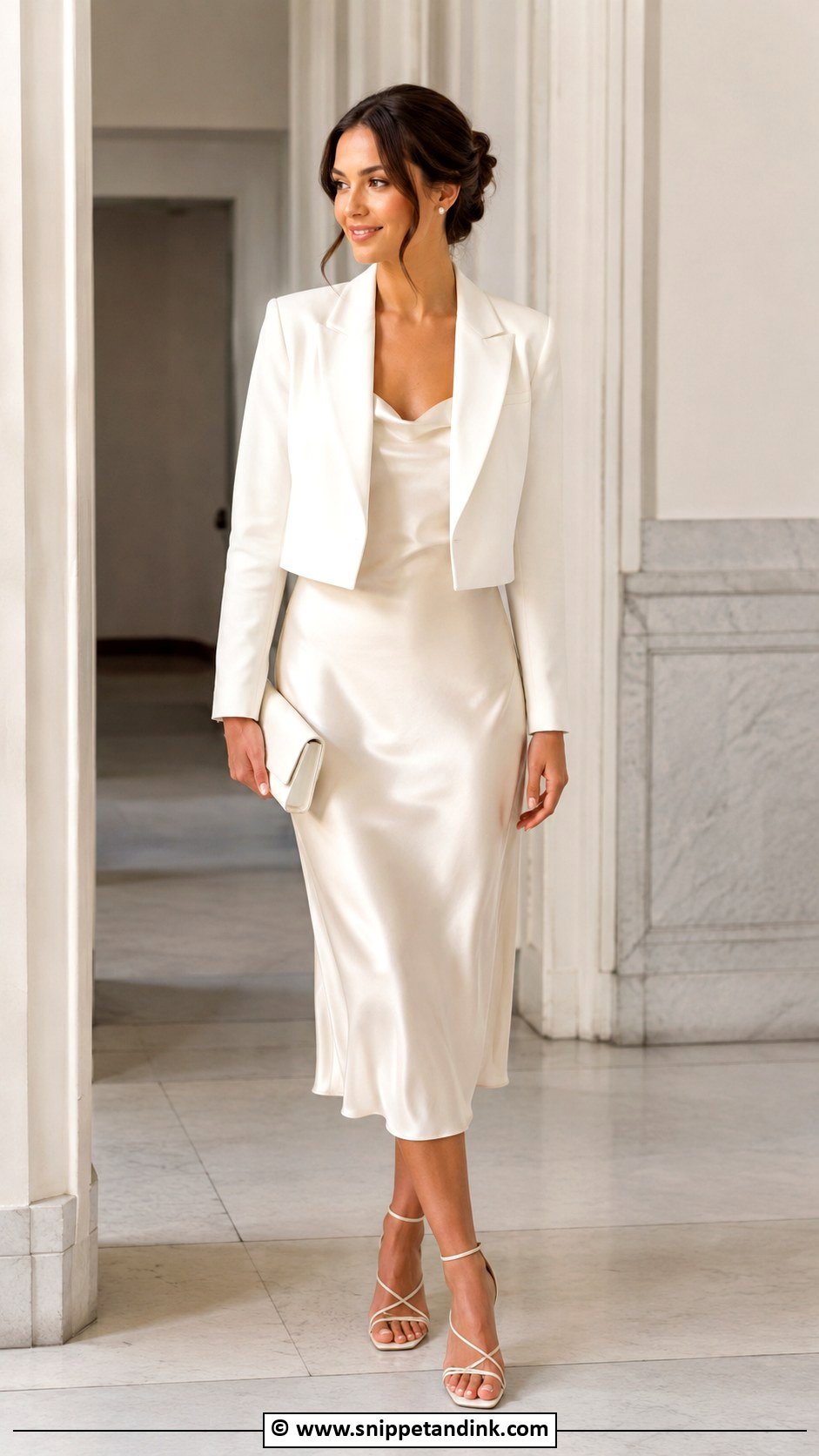 Satin Slip Dress City Hall Wedding Outfit - Snippet and Ink - 30 City Hall Wedding Outfit Ideas
