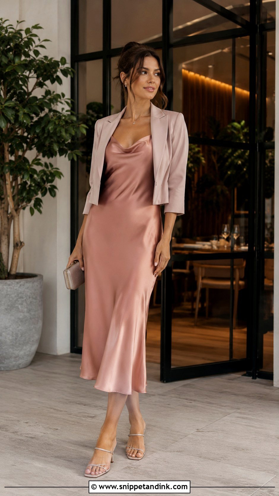 Satin Slip Dress Wedding Guest Outfit - Snippet and Ink - 30 Casual Wedding Outfit Ideas