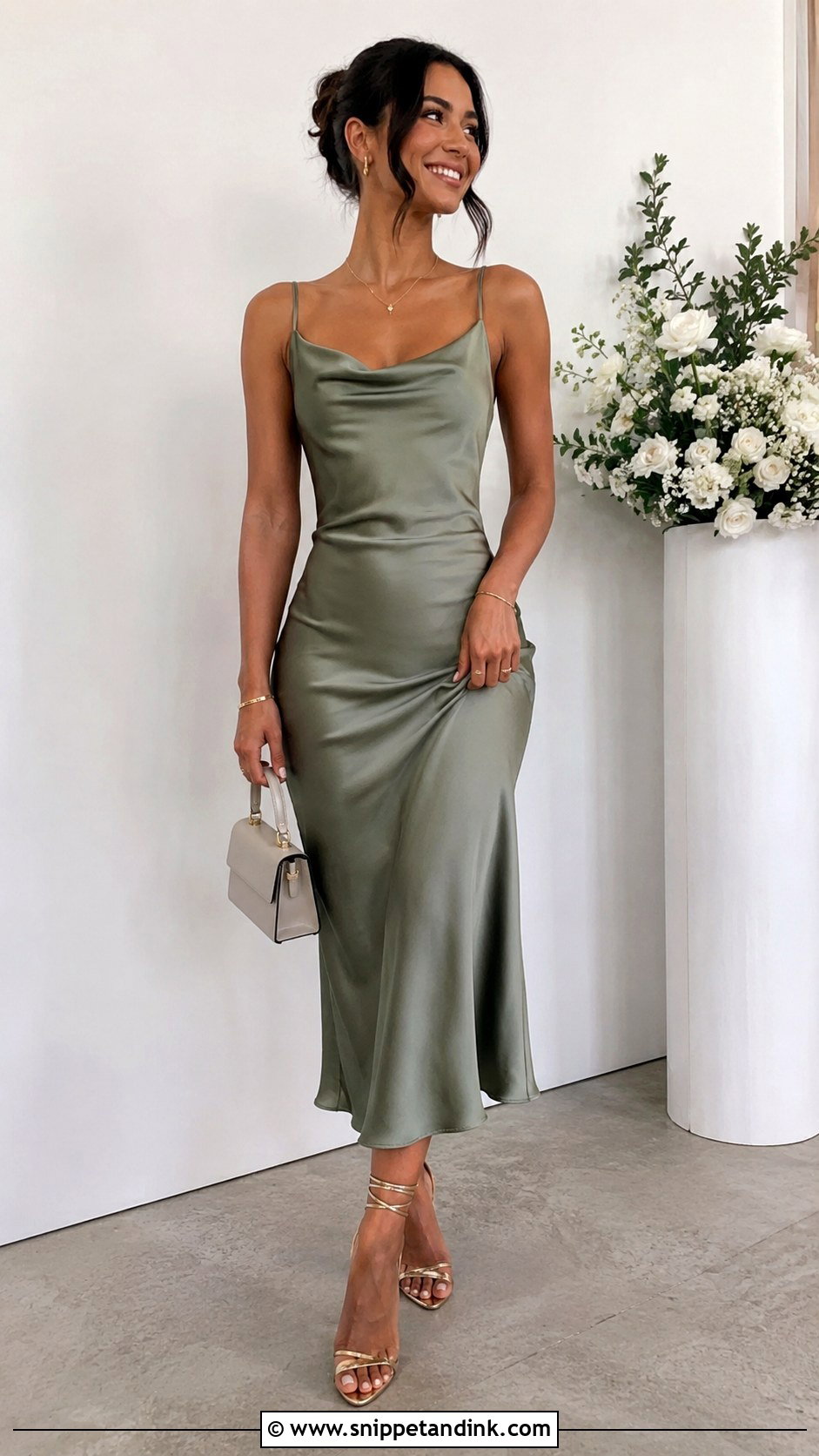Satin Slip Dress Wedding Outfit - Snippet and Ink - 25 Aesthetic Wedding Outfits