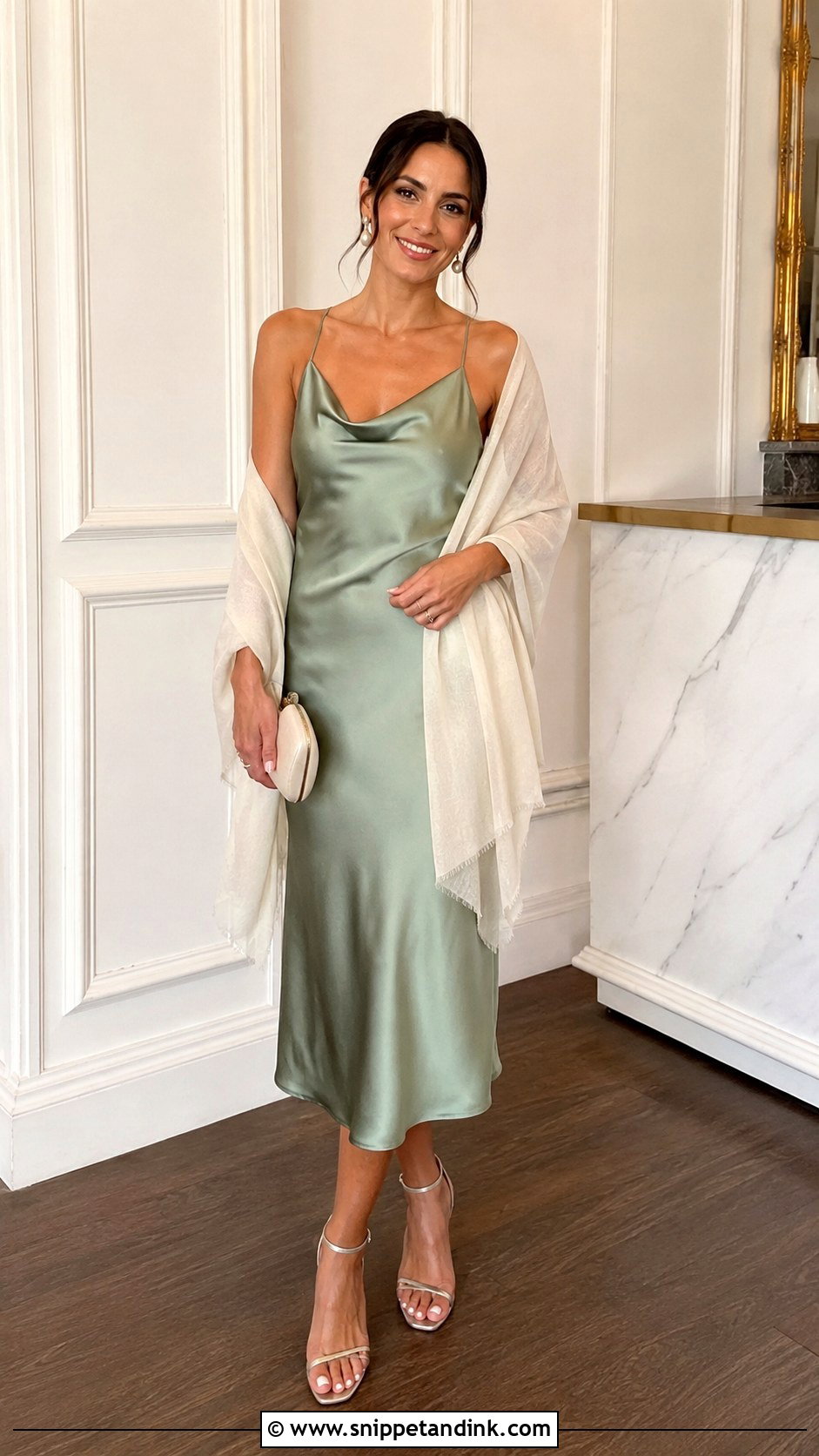 Satin Slip Dress Wedding Outfit - Snippet and Ink - 25 Simple Wedding Outfit Ideas