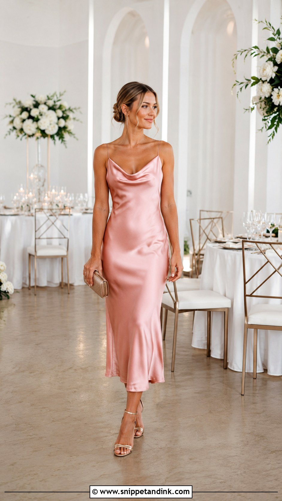 Satin Slip Dress Wedding Outfit - Snippet and Ink - 25 Wedding Outfits Ideas