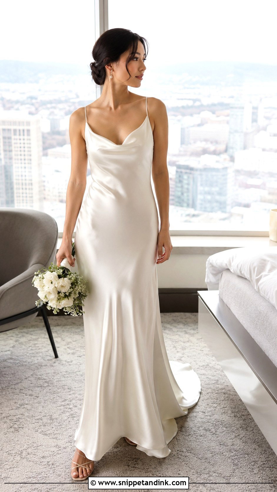 Satin Slip Elopement Wedding Dress - Snippet and Ink - 30 Elopement Wedding Dresses