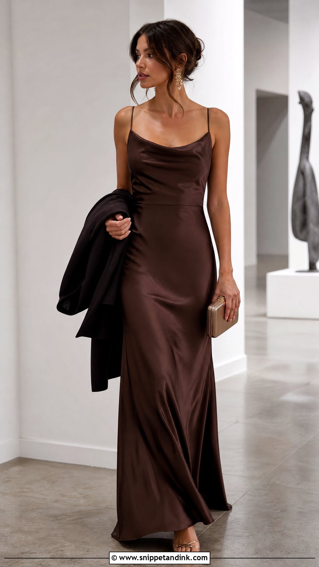 Satin Slip Gown for a Black Tie Wedding - Snippet and Ink - 20 What to Wear to a Black Tie Wedding Ideas