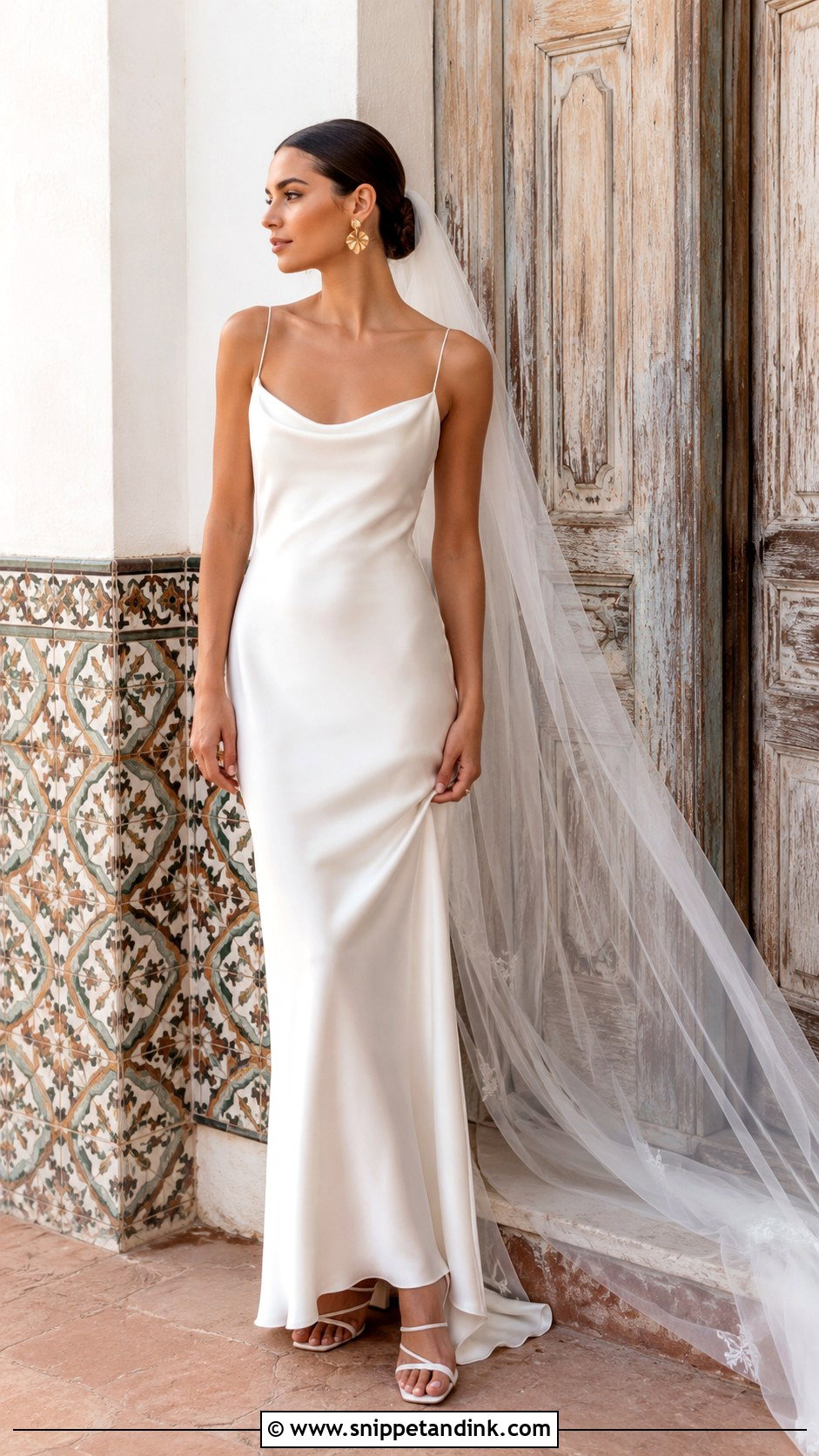 Satin Slip Hacienda Wedding Dress - Snippet and Ink - 20 Hacienda Wedding Dress Ideas