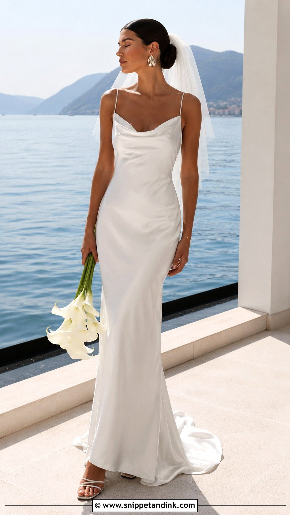 Satin Slip Lake Wedding Dress - Snippet and Ink - 20 Lake Wedding Dress Ideas