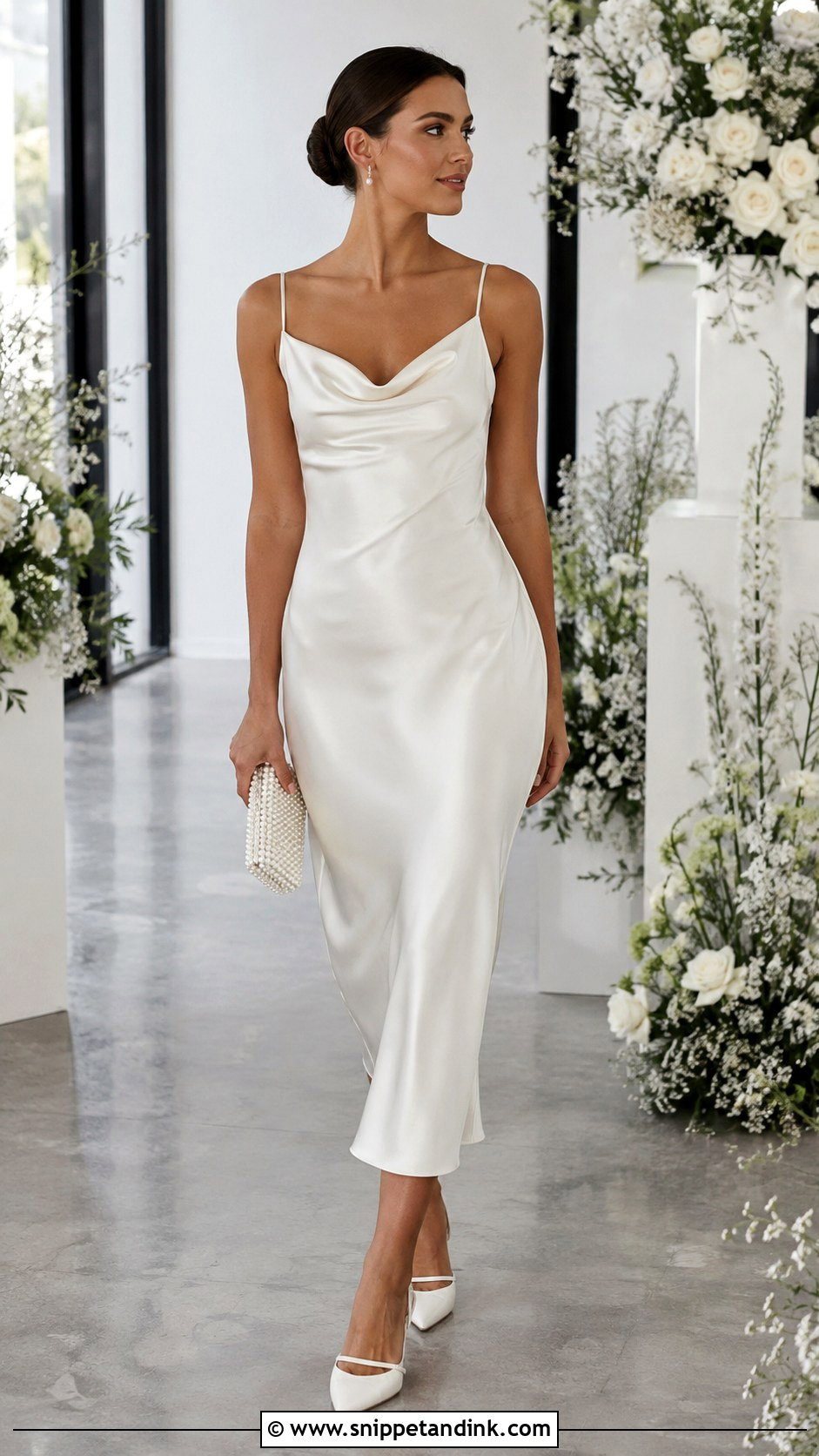 Satin Slip Midi Bride Dress - Snippet and Ink - 20 Midi Bride Dress Ideas