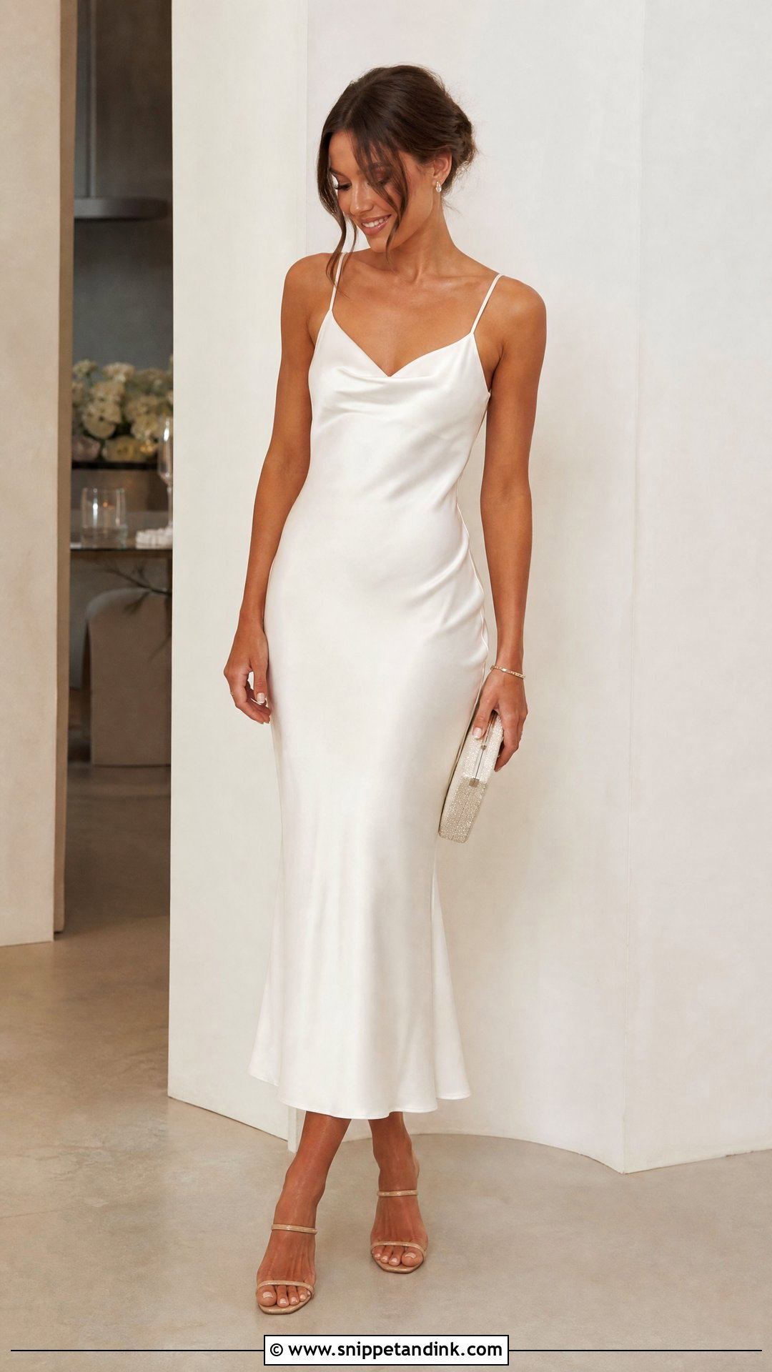 Satin Slip Midi Dress - Snippet and Ink - 30 After Party Dress for Bride Ideas