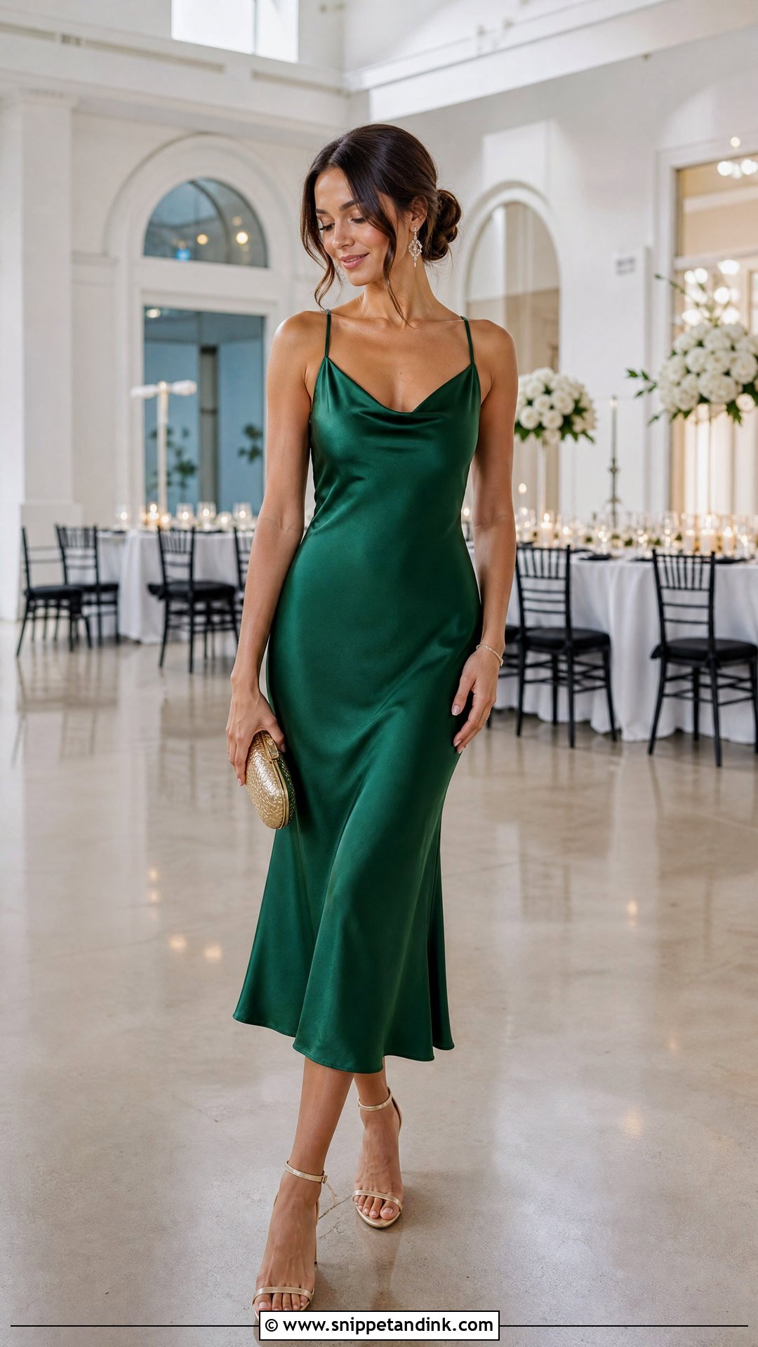 Satin Slip Midi Wedding Dance Outfit - Snippet and Ink - 20 Wedding Dance Outfit Ideas