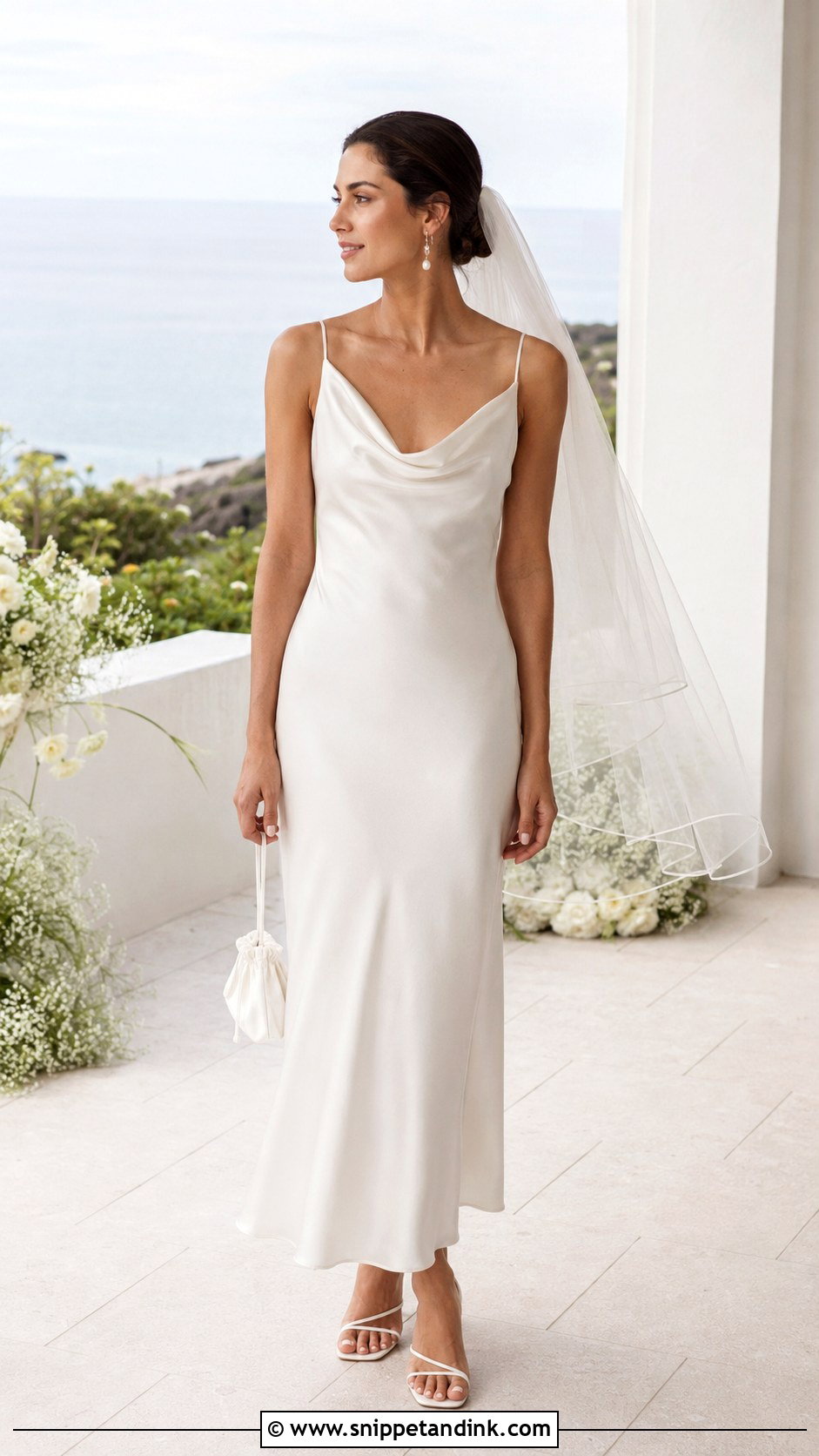 Satin Slip Midi Wedding Dress - Snippet and Ink - 20 Midi Length Wedding Dress Ideas