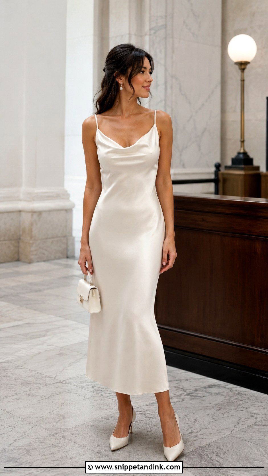 Satin Slip Midi Wedding Dress - Snippet and Ink - 20 Casual Non Traditional Wedding Dress Ideas