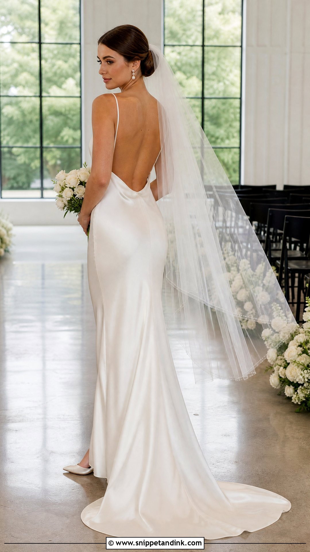Satin Slip Open Back Wedding Dress - Snippet and Ink - 20 Simple Open Back Wedding Dress Ideas