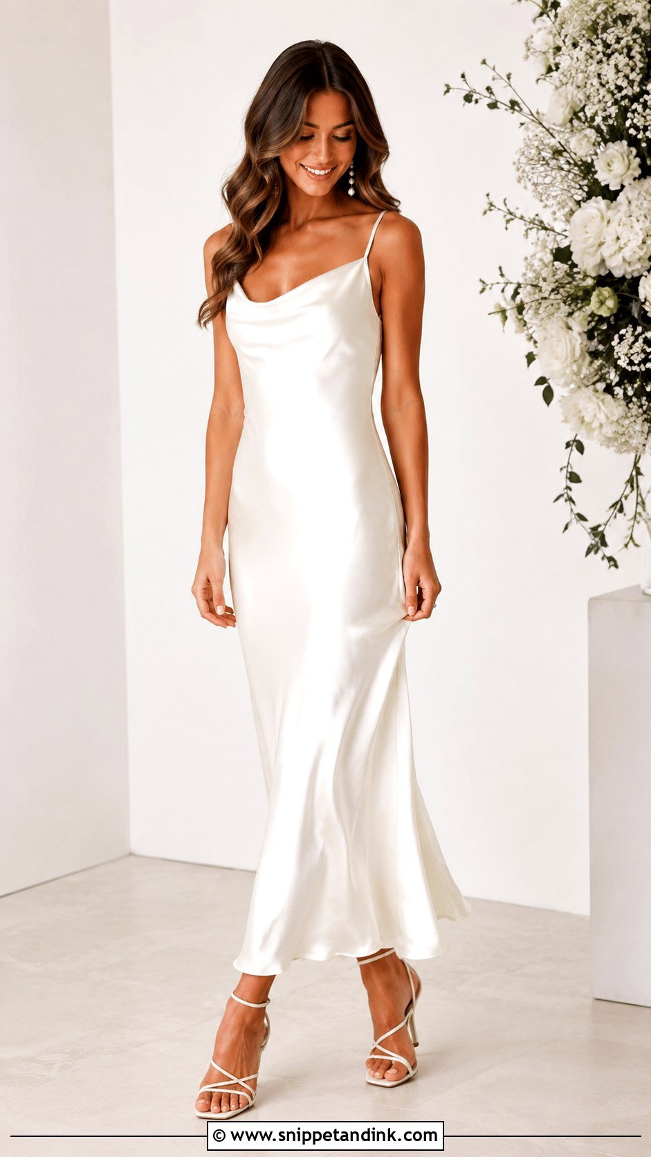 Satin Slip Second Look Wedding Dress - Snippet and Ink - 25 Second Look Wedding Dress Ideas