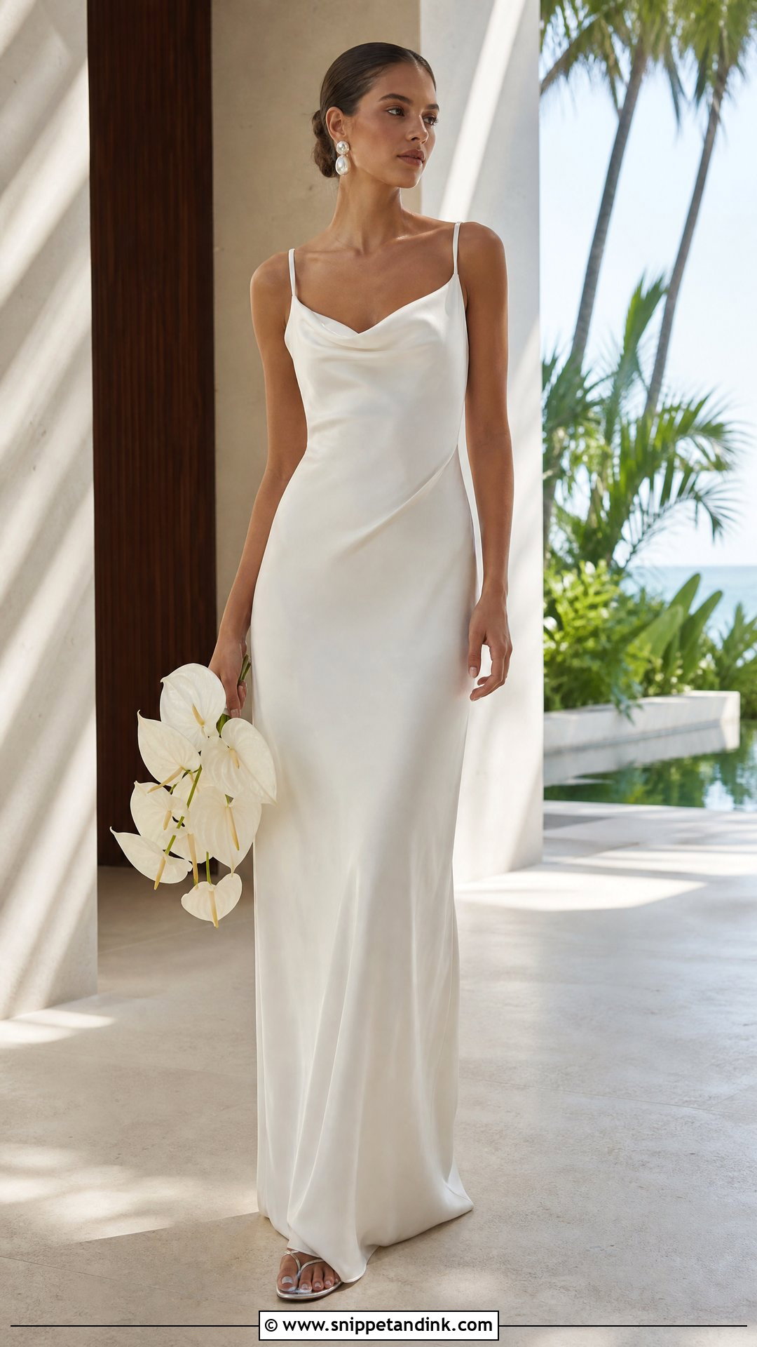 Satin Slip Tropical Wedding Dress - Snippet and Ink - 20 Tropical Wedding Dresses