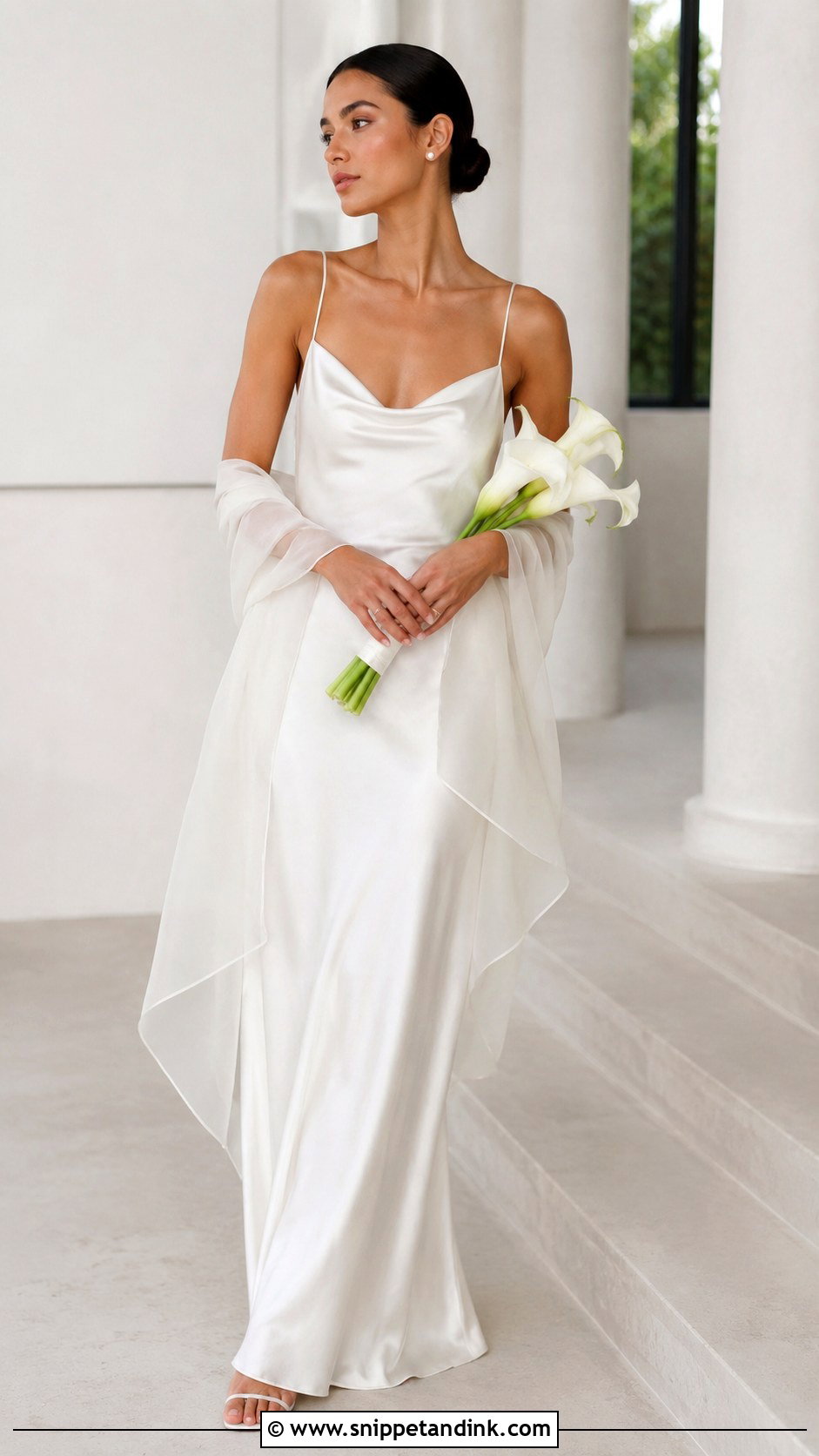 Satin Slip Wedding Dress - Snippet and Ink - 25 Ethereal Wedding Dress Goddesses Ideas