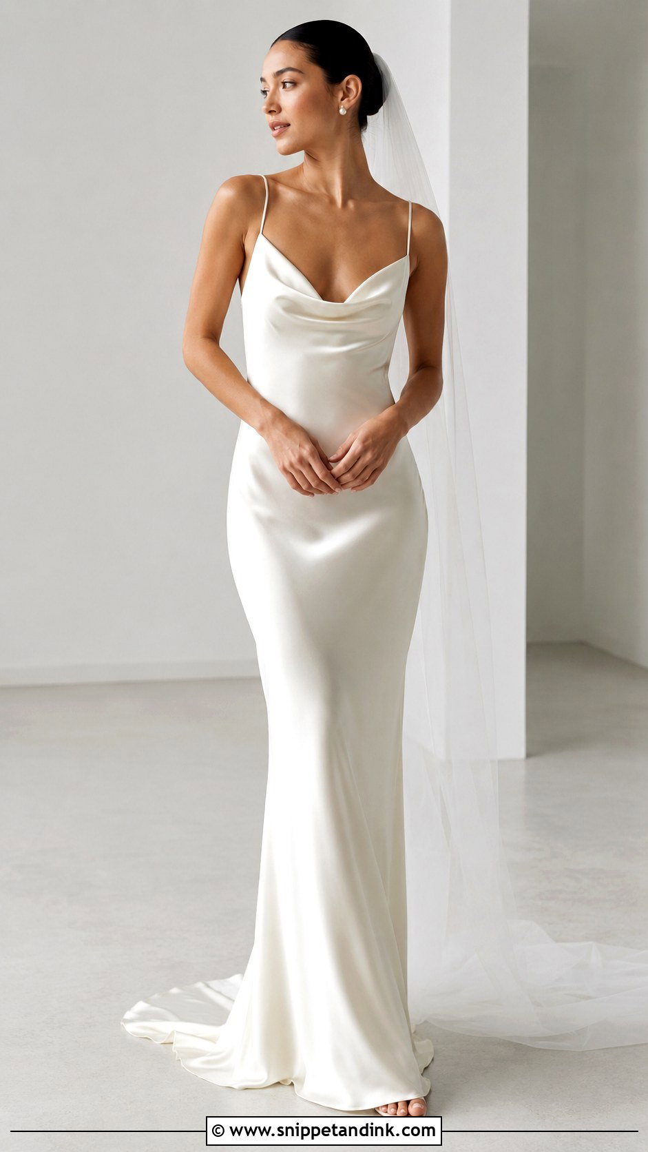 Satin Slip Wedding Dress - Snippet and Ink - 30 Sleek Wedding Dress Ideas